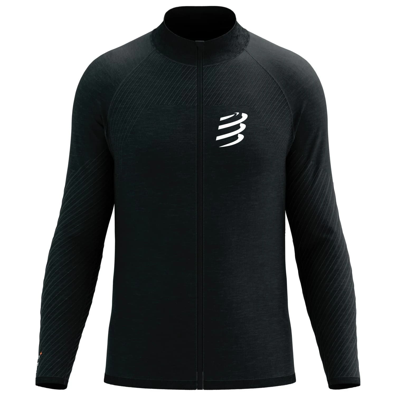 Яке за бягане Compressport Seamless Zip Sweatshirt Running jacket - Black Melange