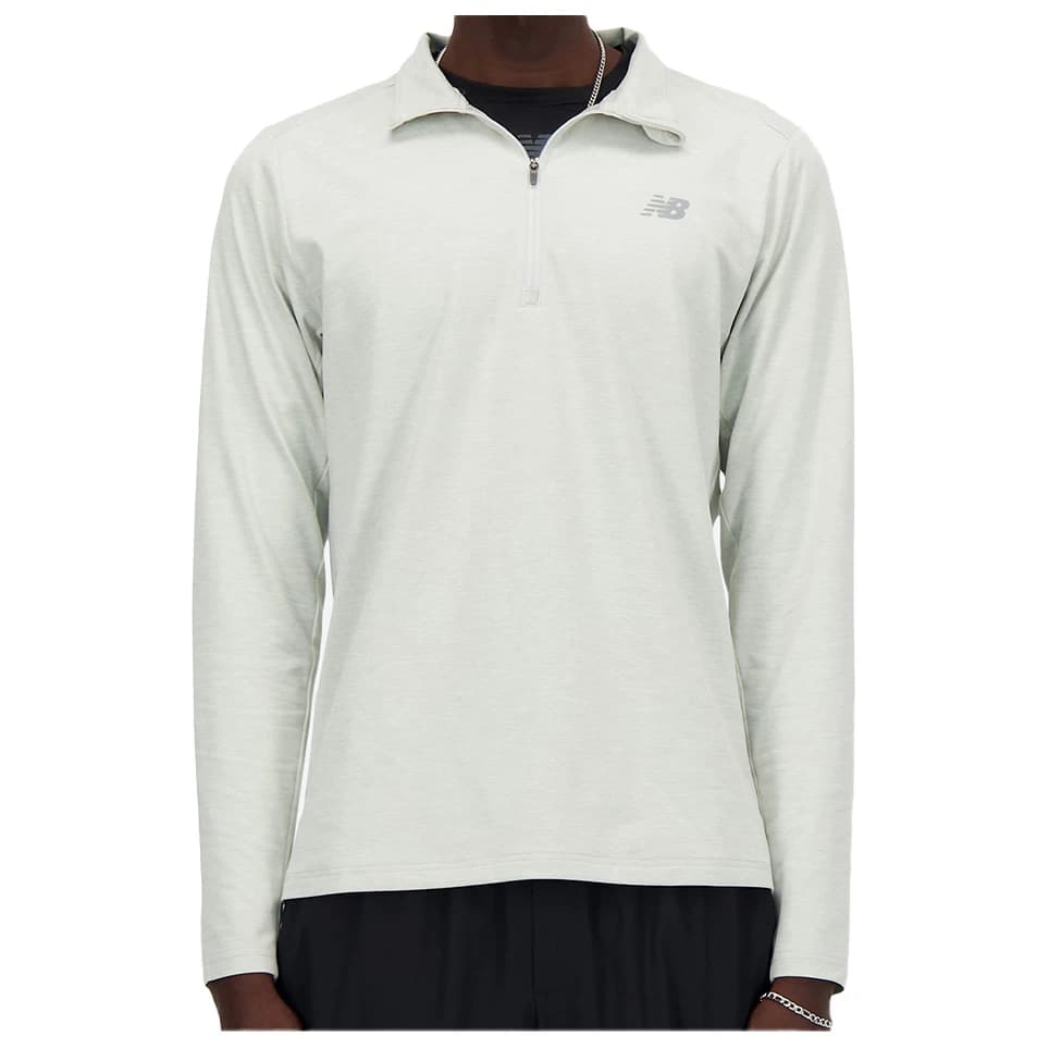 Мъжко яке за бягане New Balance Space Dye 1/4 Zip Synthetic jumper - Grey
