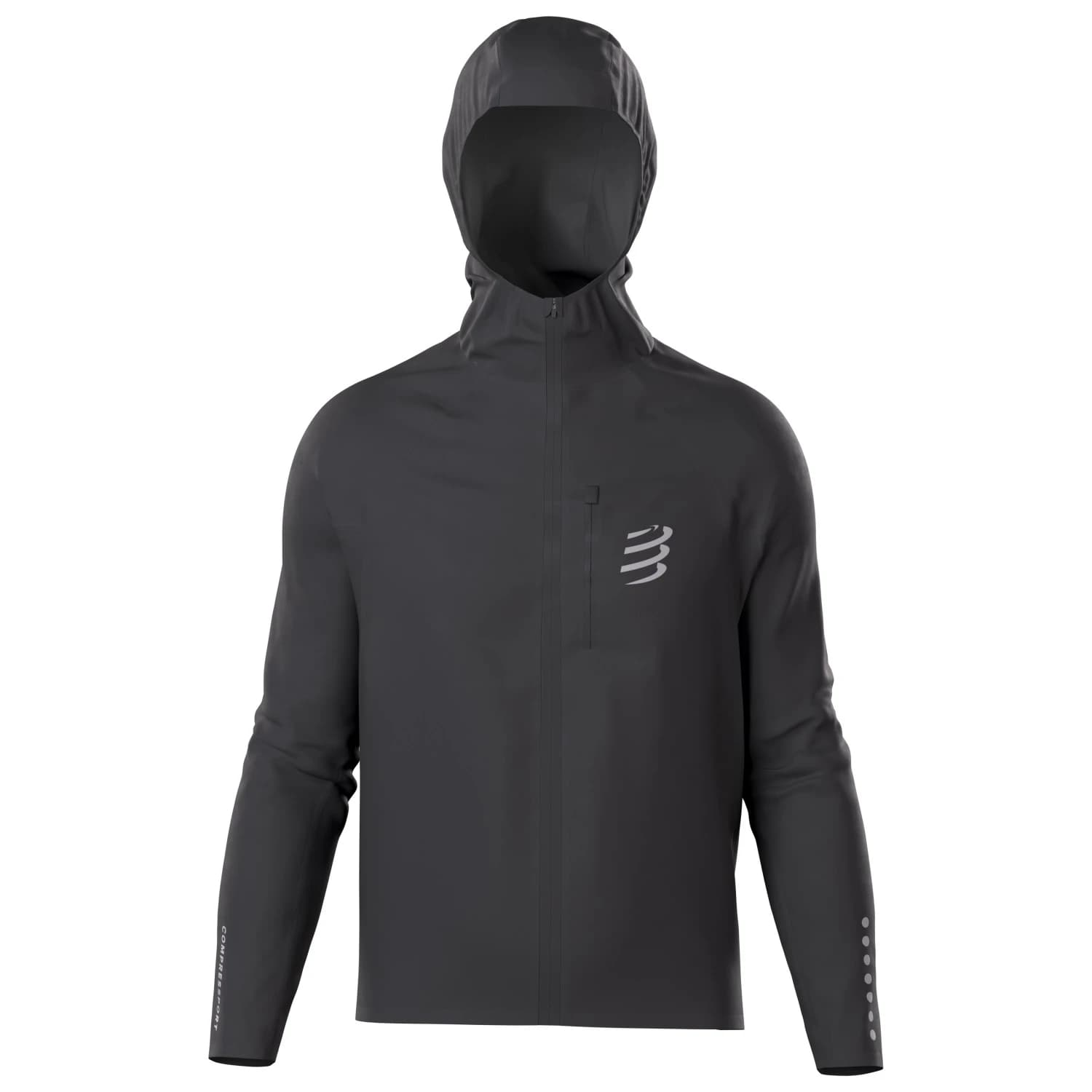 Мъжко яке за бягане Compressport Tempest Waterproof Jacket Running jacket - Black / Reflective Silver