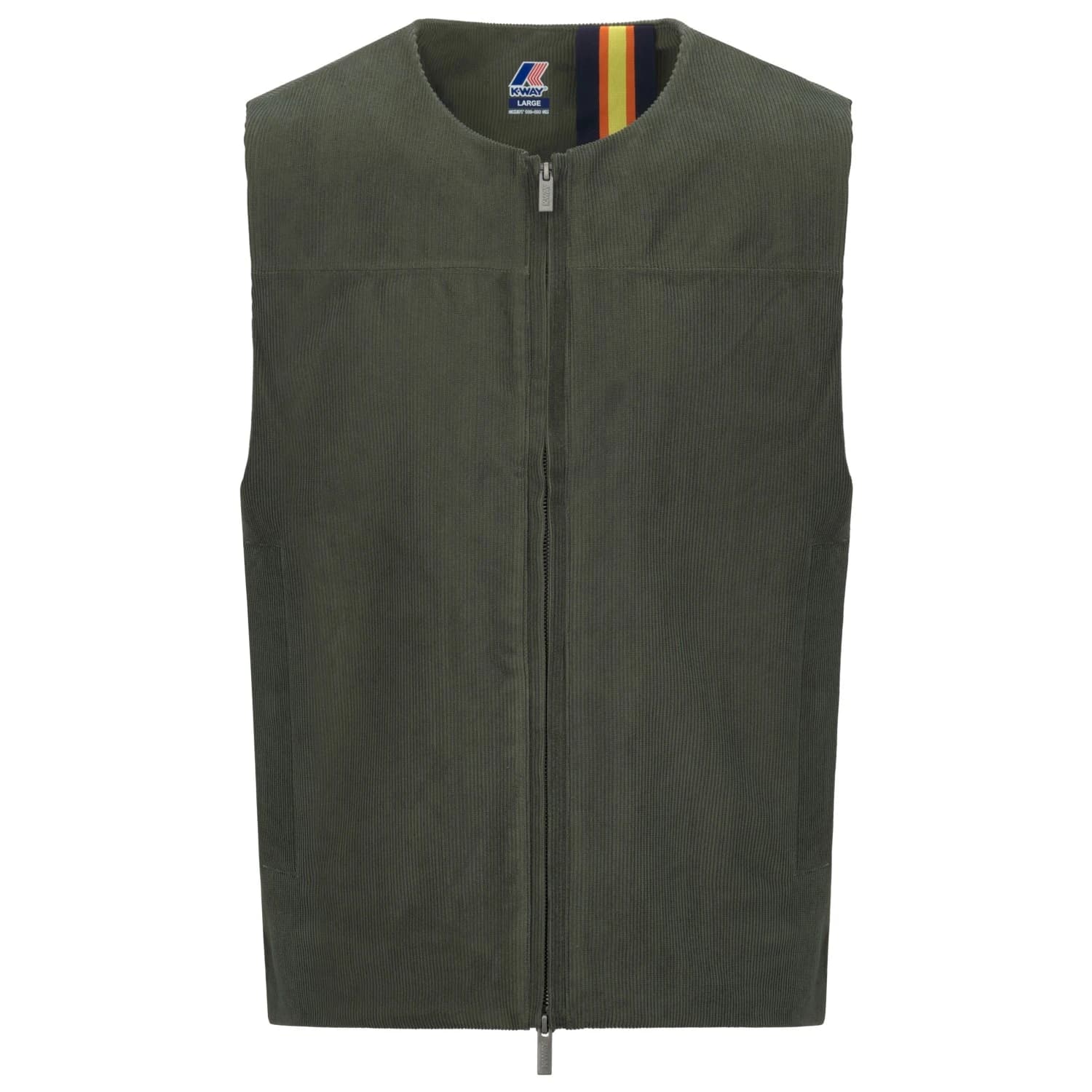 Мъжки синтетичен елек K-Way Barry Corduroy Synthetic vest - Green Blackish / Tartan Combo