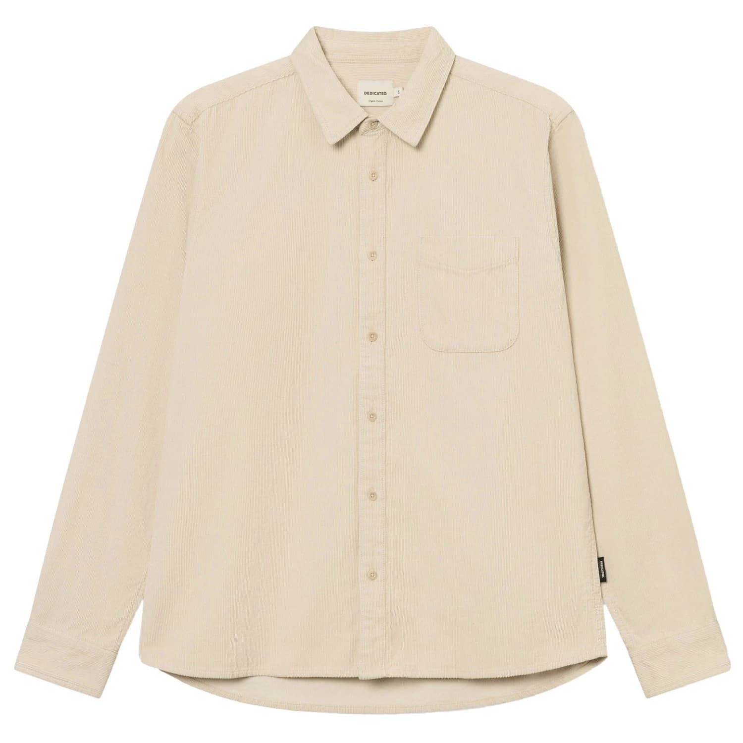 Мъжка риза с копчета Dedicated Shirt Varberg Corduroy Shirt - Oat White