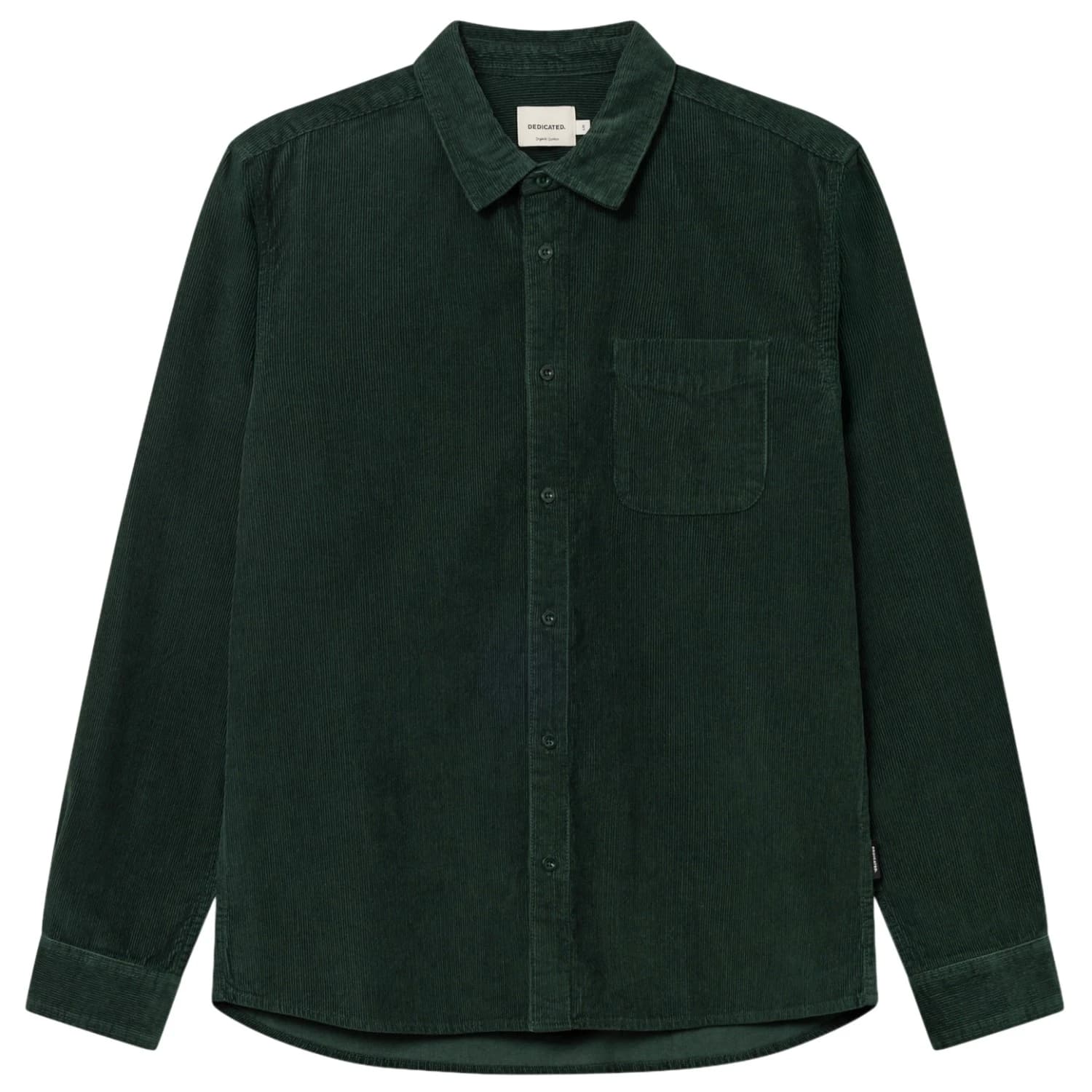 Риза с копчета DEDICATED Shirt Varberg Corduroy Shirt - Dark Green