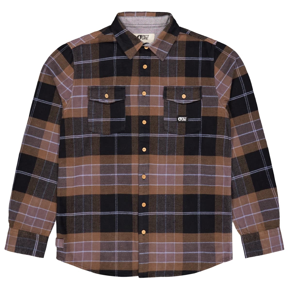 Мъжка риза с копчета Picture Hillsboro Shirt - Shitake