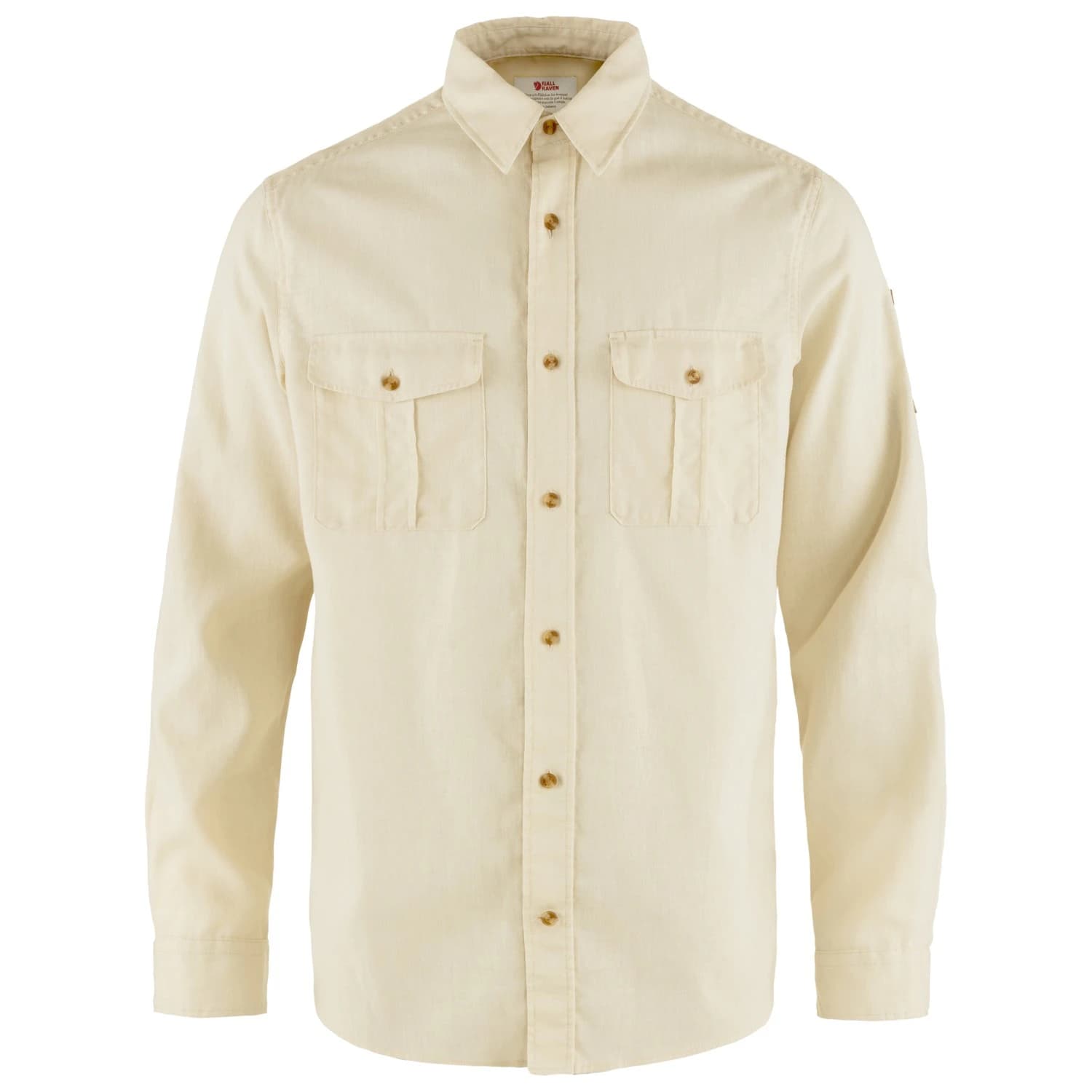 Мъжка риза с копчета Fjällräven Övik Travel Shirt L/S Shirt - Chalk White