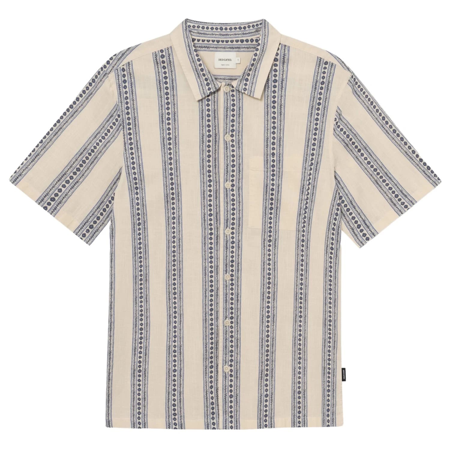 Мъжка риза с копчета Dedicated Shirt Brantevik Shirt - Floral Stripe Blue