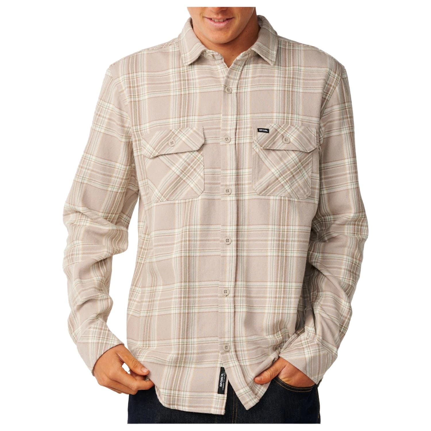 Мъжка риза с копчета Rip Curl Griffin Flannel Shirt - Stone