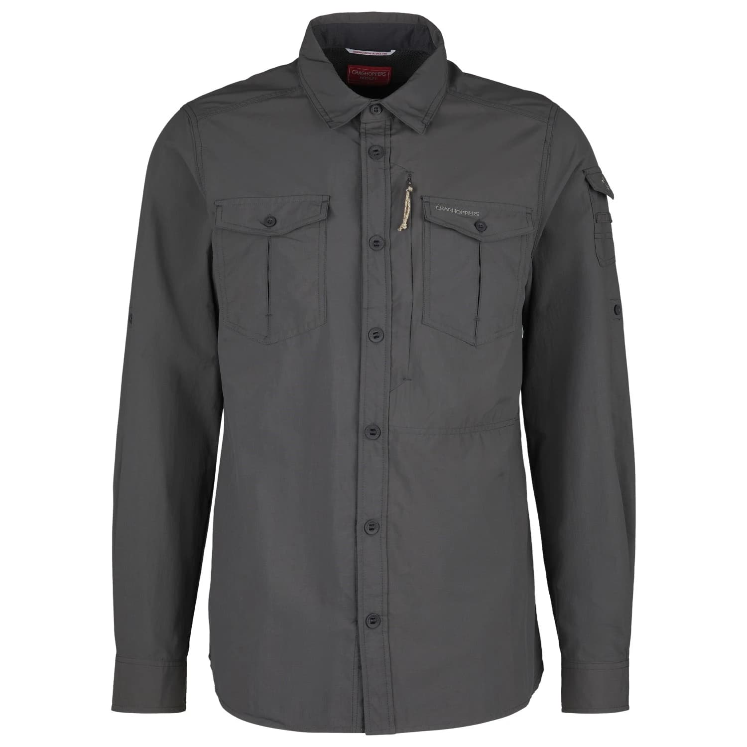 Мъжка риза с копчета Craghoppers Nosilife Adventure Langarm Hemd III Shirt - Black Pepper