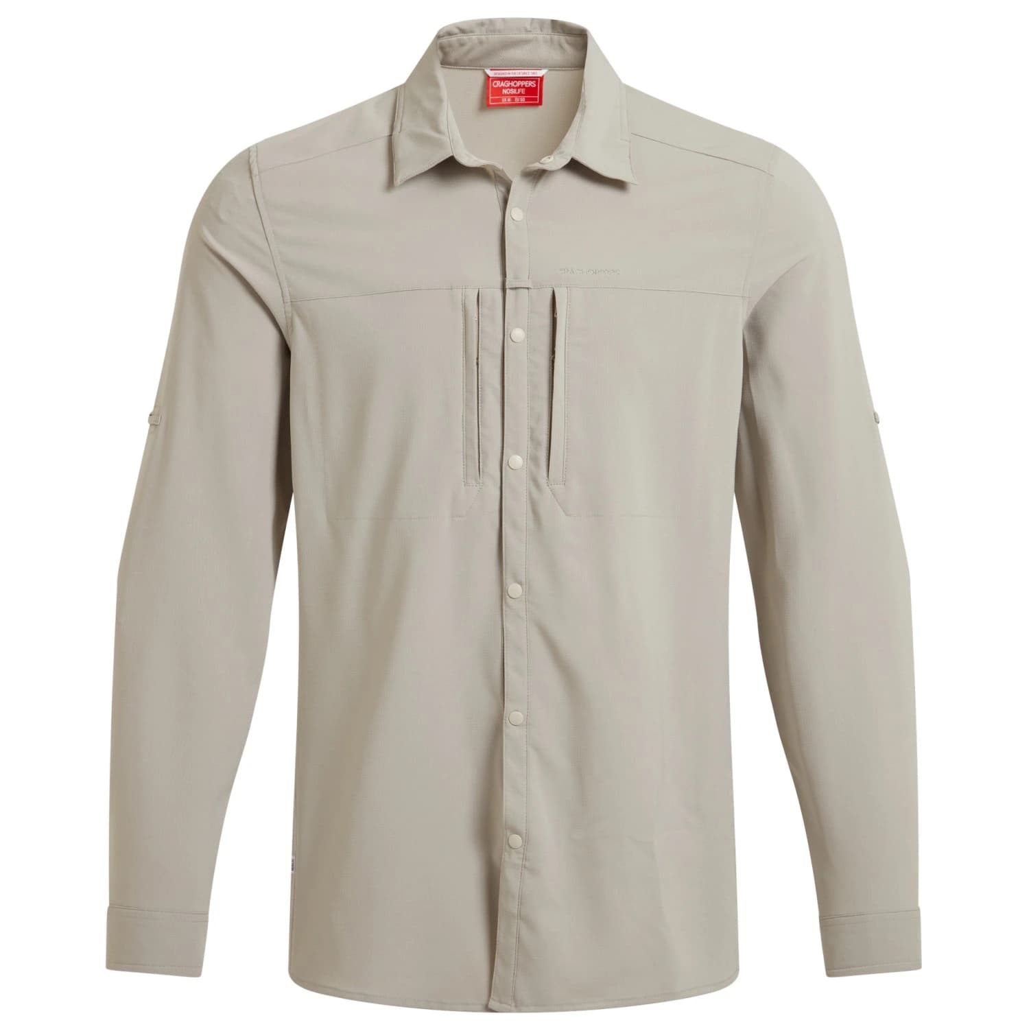Мъжка риза с копчета Craghoppers Nosilife Pro Langarm Hemd V Shirt - Parchment