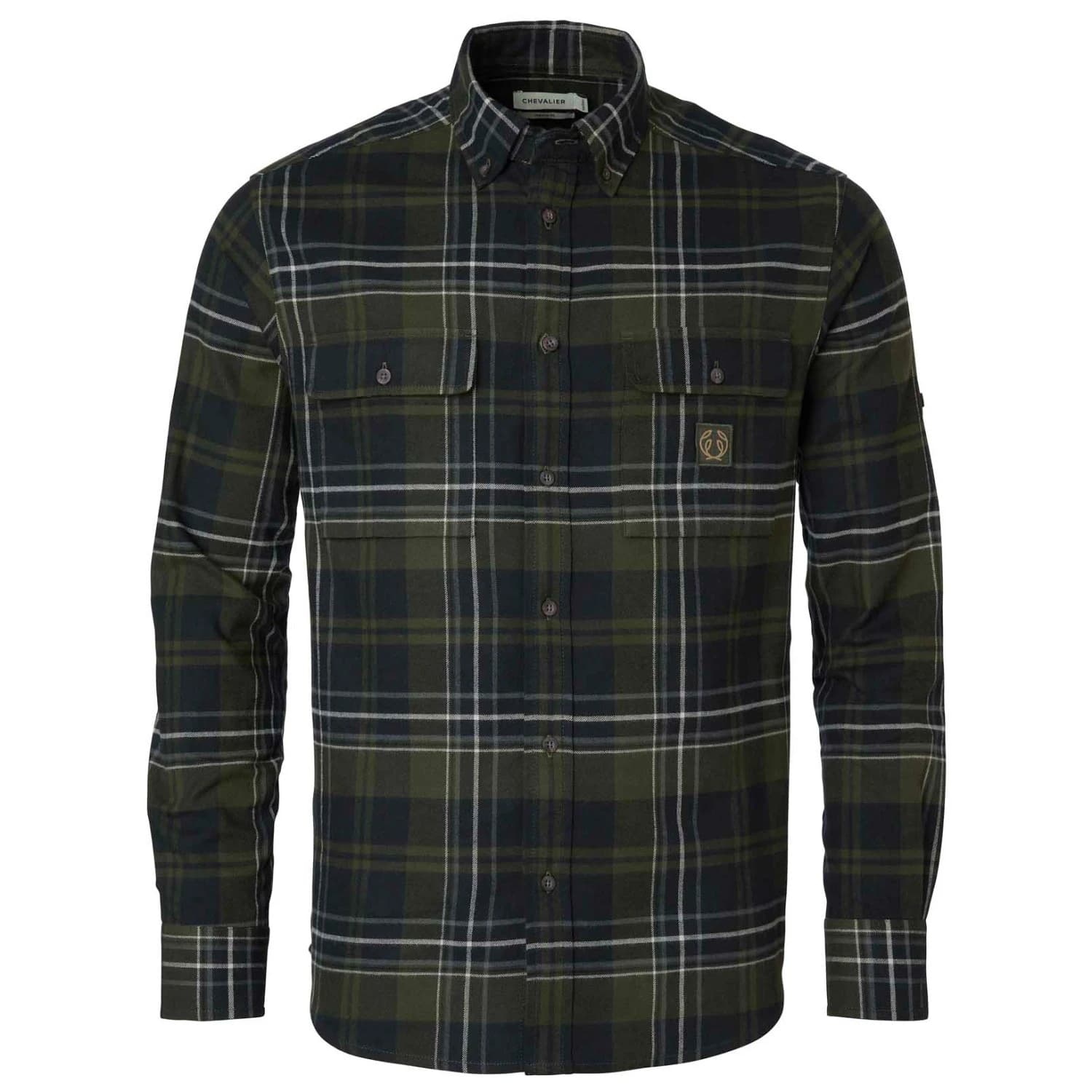 Мъжка риза с копчета Chevalier Heron Flannel Shirt - October Green Checked