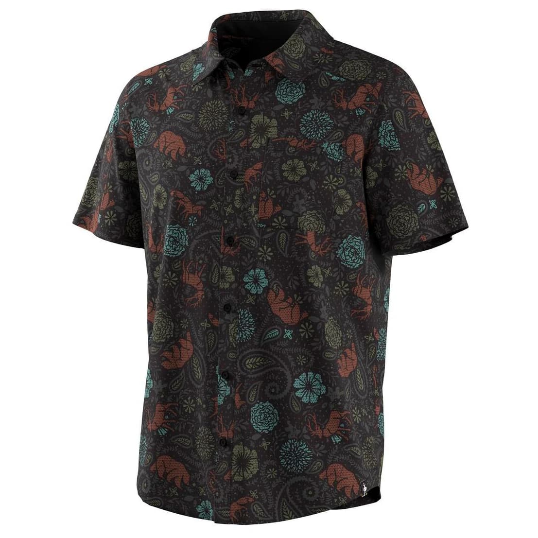 Мъжка риза с копчета Smartwool Everyday Short Sleeve Button Down Shirt - Black Paisley
