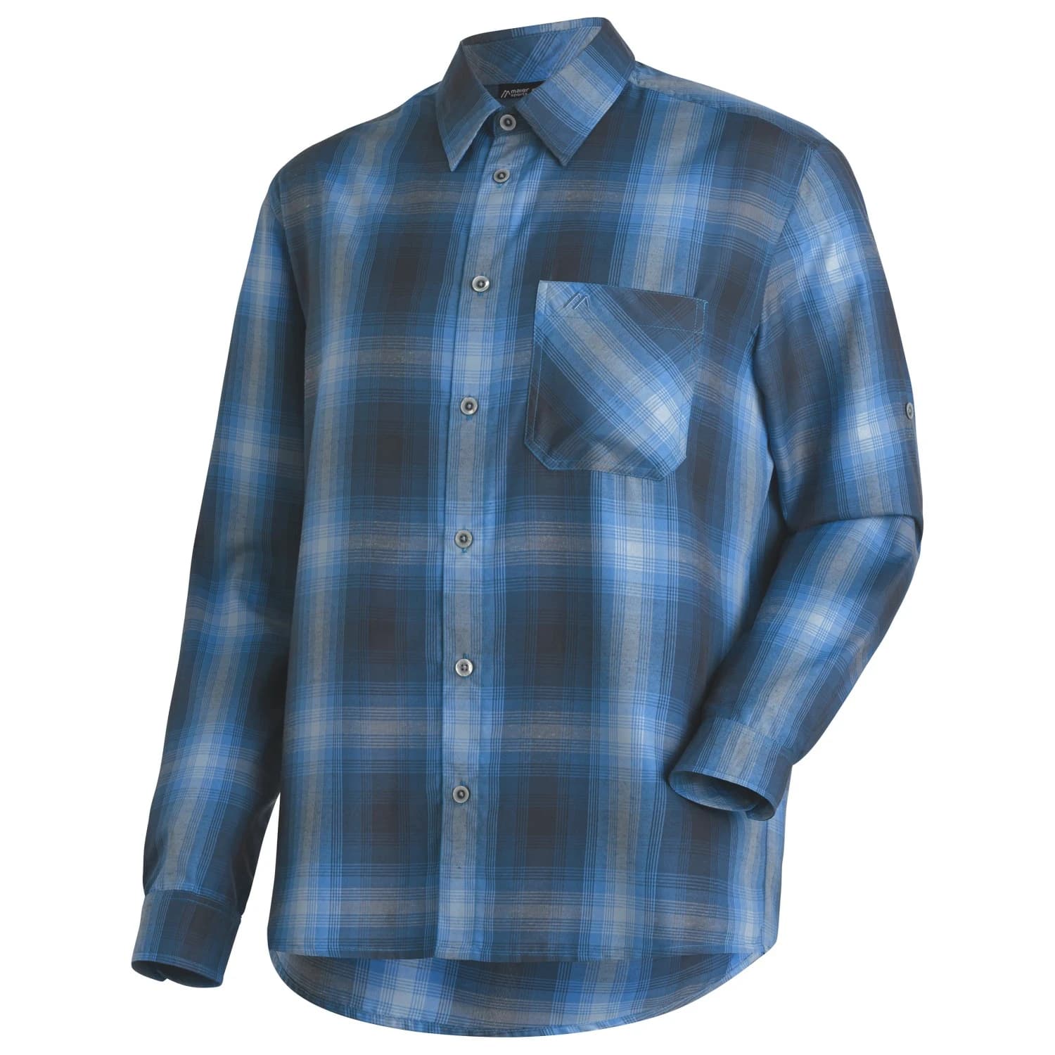 Мъжка риза с копчета Maier Sports Claas Shirt - Blue / Graphite / Check