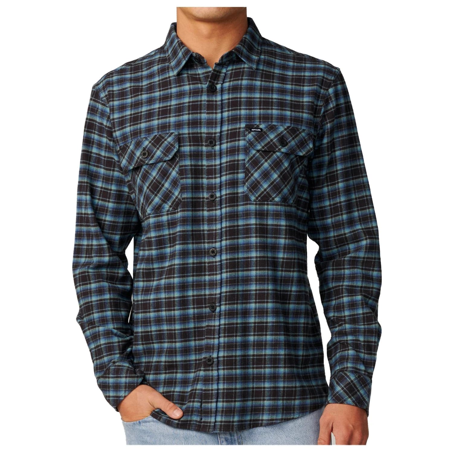Мъжка риза с копчета Rip Curl Classic Surf Checked In Flanne Shirt - Washed Black