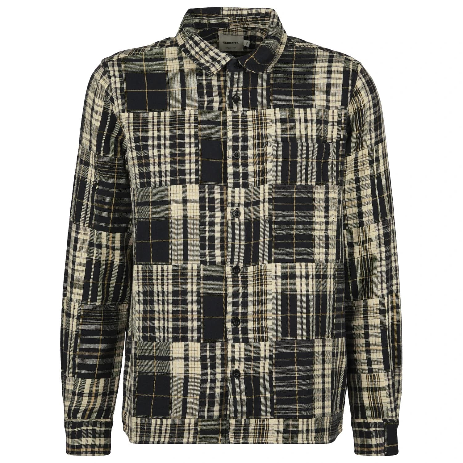 Мъжка риза с копчета Dedicated Shirt Rute Flannel Patchwork Shirt - Black