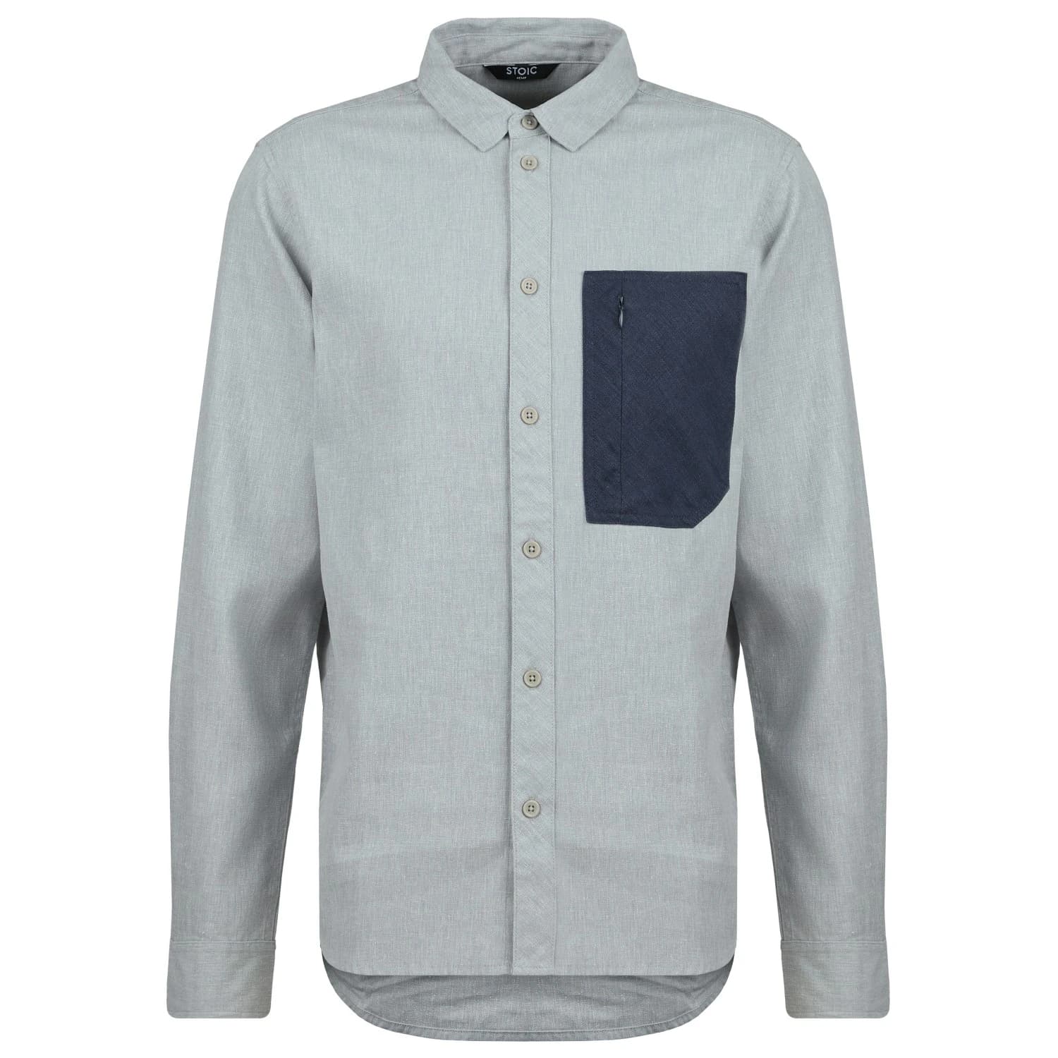 Мъжка риза с копчета Stoic MMXX.Lund Hemp Shirt - Light Grey Melange