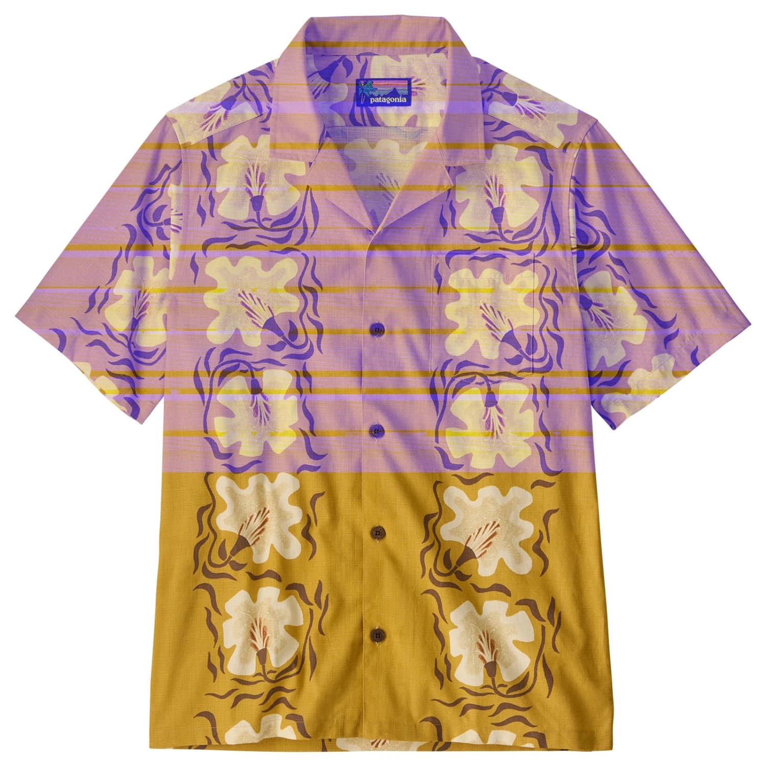 Риза с копчета Patagonia Tidal Threads Camp Shirt - Future Flowers: Honey Gold