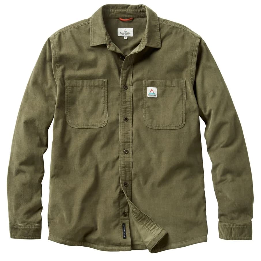 Мъжка риза с копчета Passenger Backcountry Cord Light Shirt - Dusty Olive