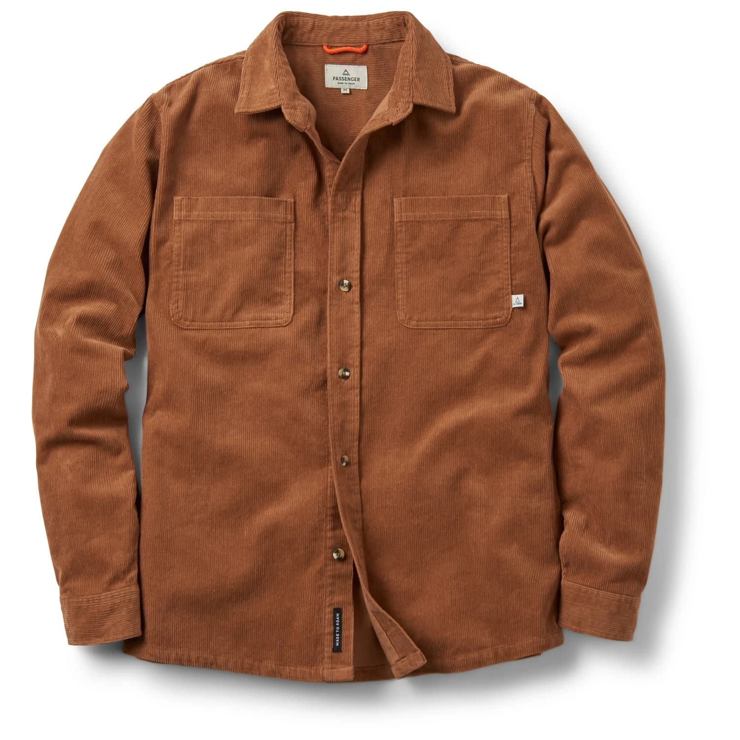 Мъжка риза с копчета Passenger Backcountry Cord Shirt - Toffee