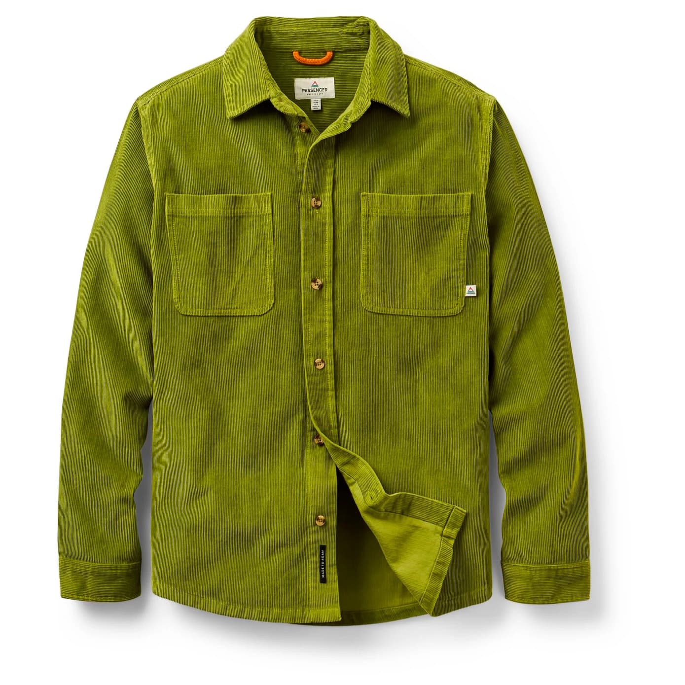Мъжка риза с копчета Passenger Backcountry Cord Shirt - Tea Green