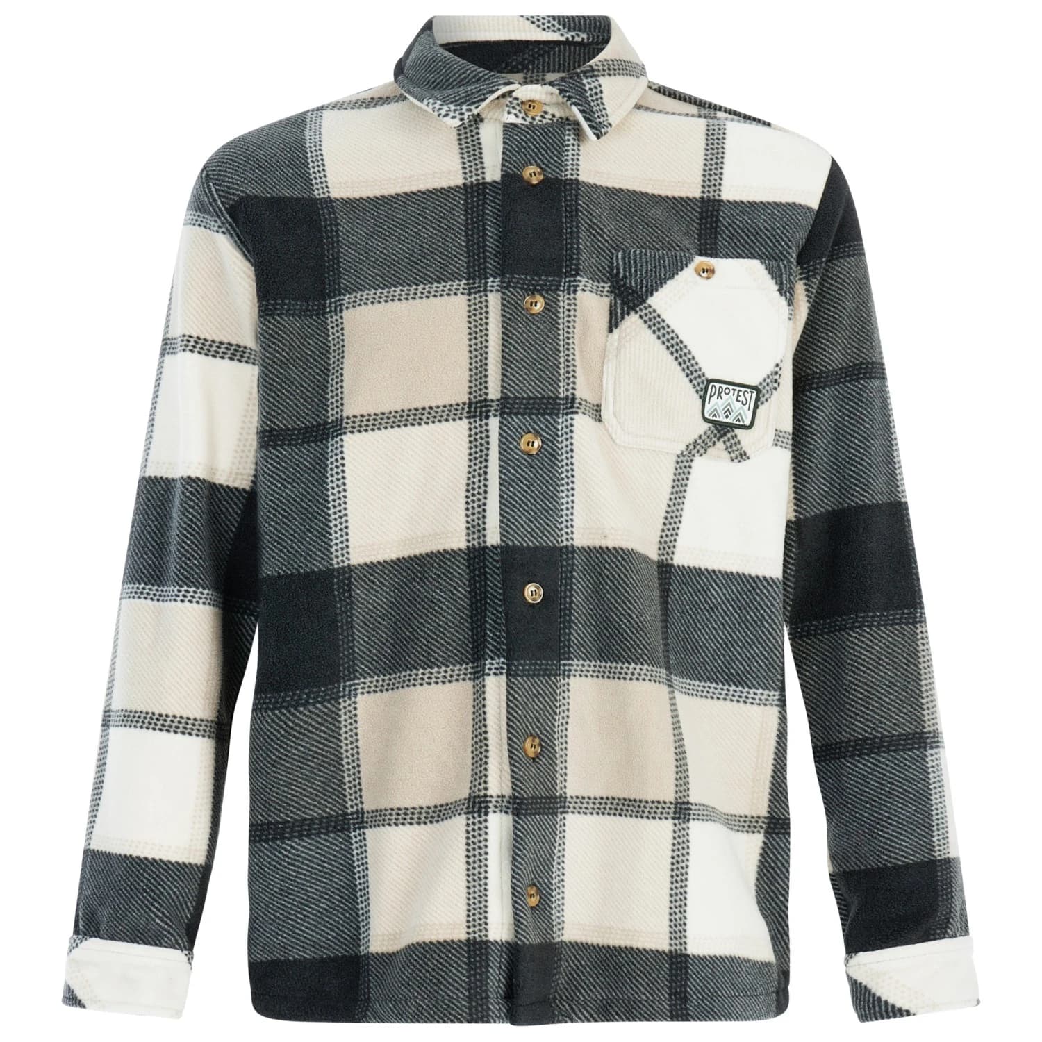 Мъжка риза с копчета Protest PRTMitchel Outdoor Overshirt Shirt - True Black