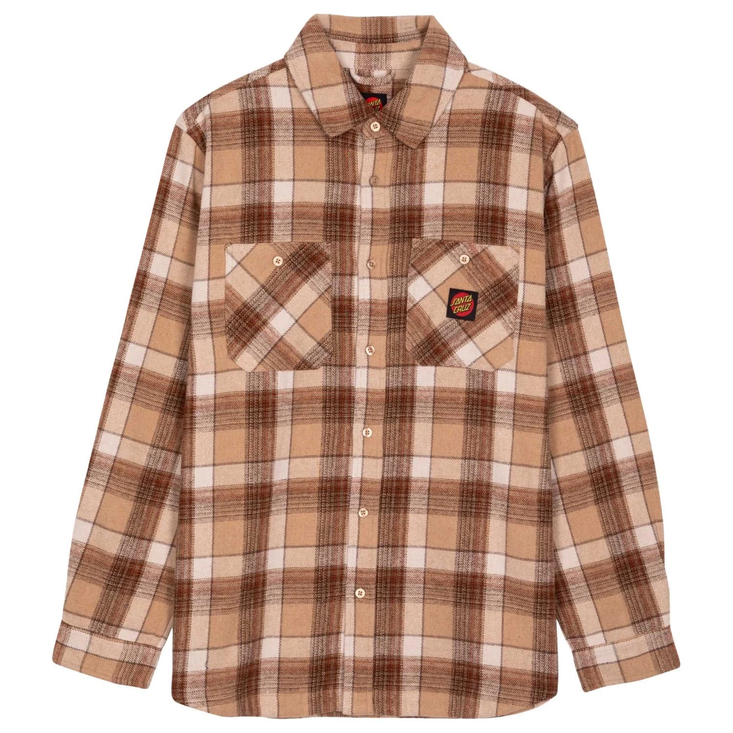 Мъжка риза с копчета Santa Cruz Apex Shirt - Brown Check