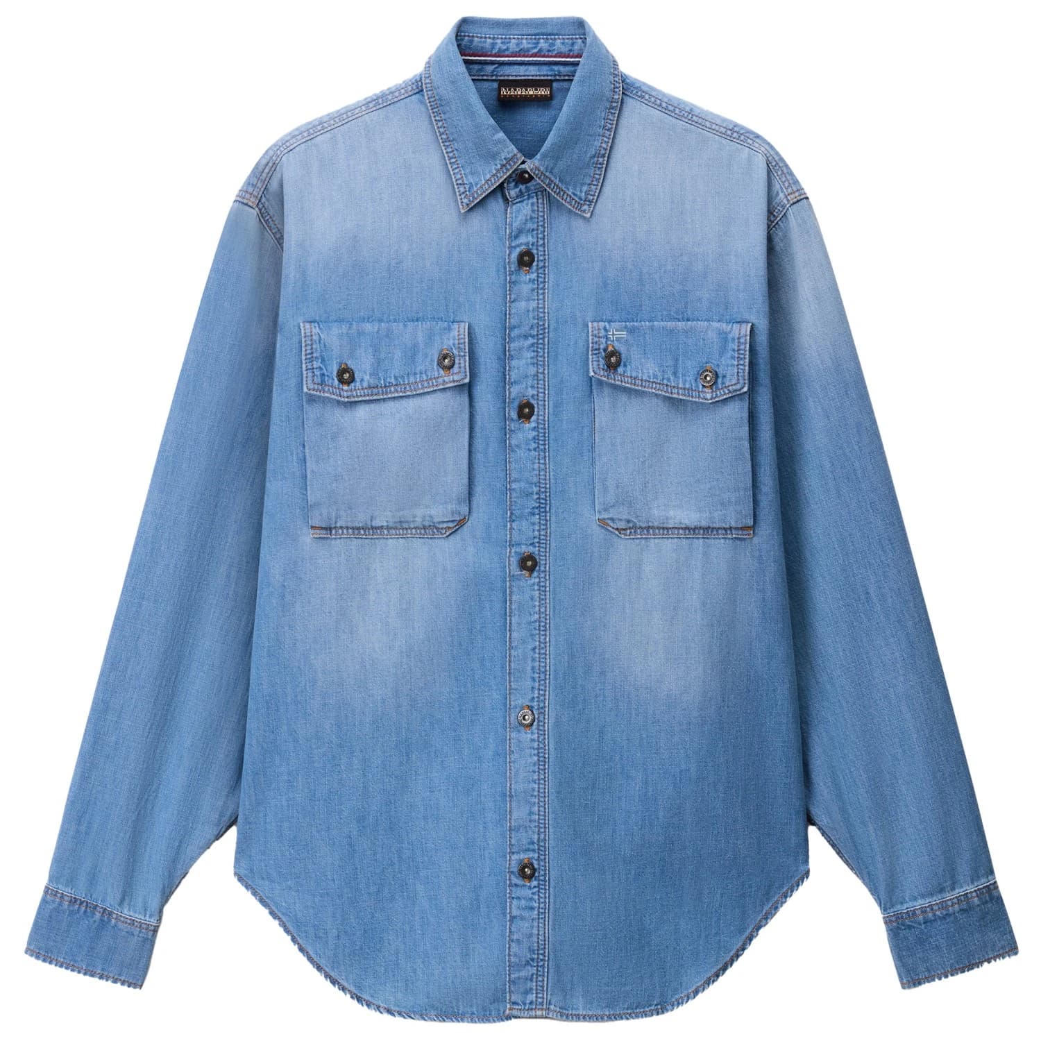 Мъжка риза с копчета Napapijri O-Kiene L/S Shirt - Denim