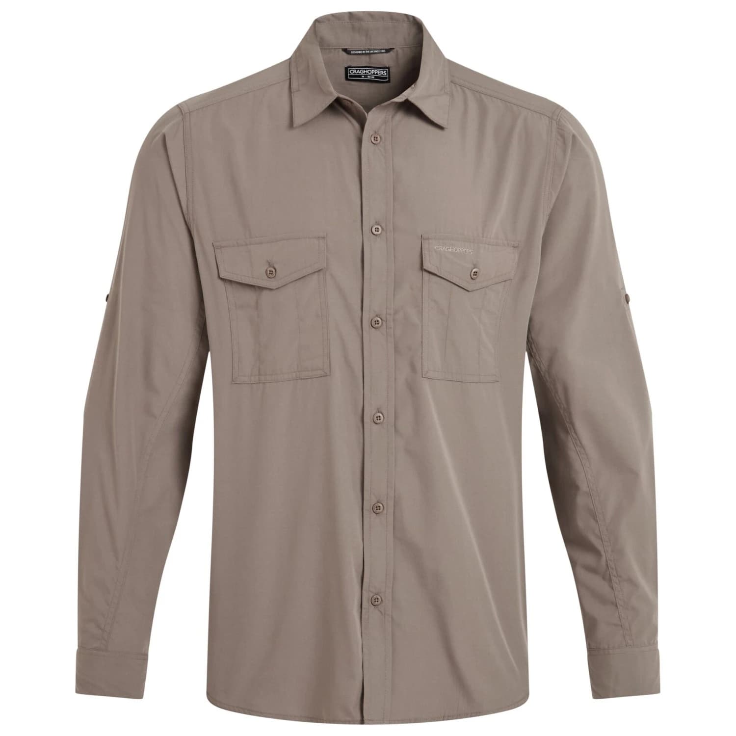 Мъжка риза с копчета Craghoppers Kiwi II Long Sleeved Shirt - Pebble