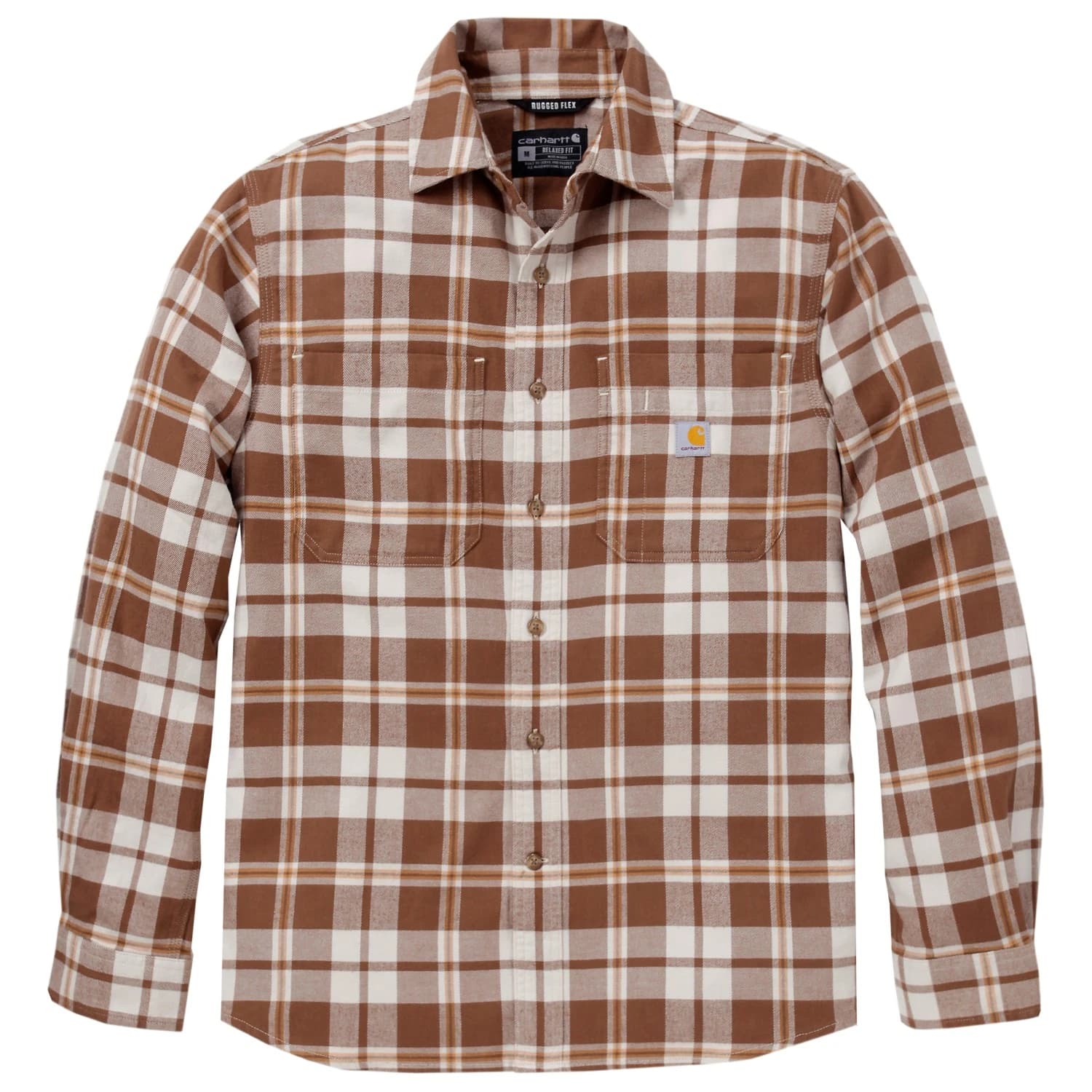 Мъжка риза с копчета Carhartt Flannel L/S Plaid Shirt - Carhartt Brown
