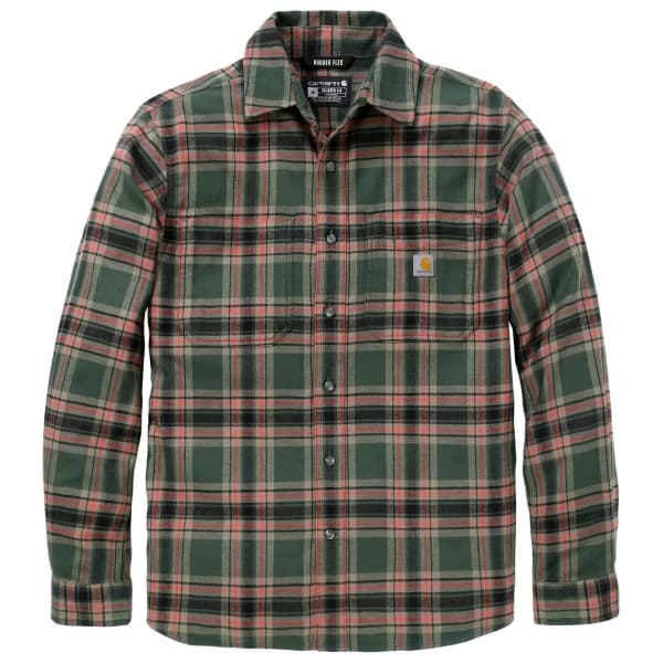 Риза с копчета Carhartt Flannel L/S Plaid Shirt - Forestry Green / Amber Terrain