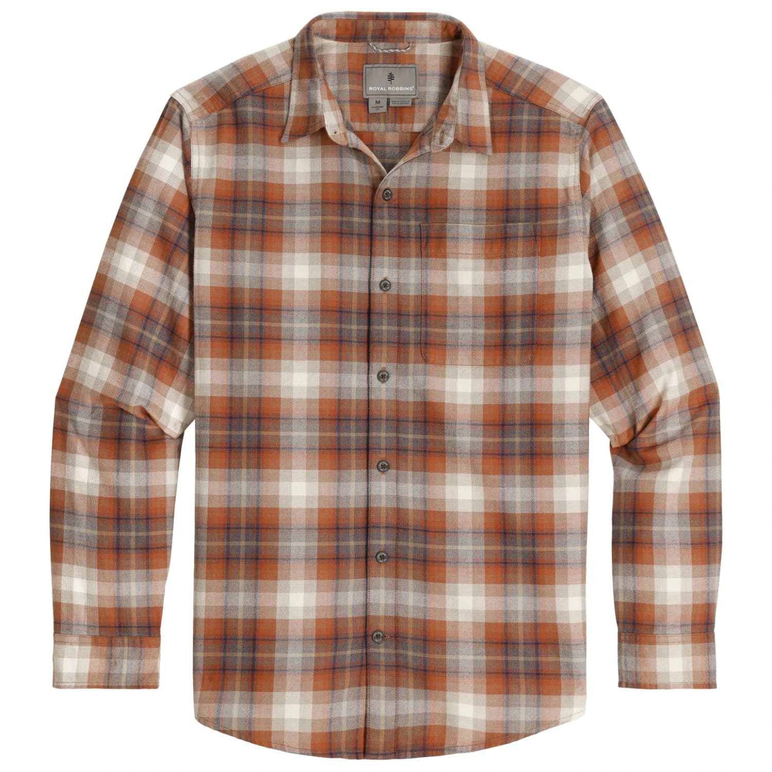 Мъжка риза с копчета Royal robbins Lieback Organic Cotton Flannel L/S Shirt - Rust Brown Dipsea Pld