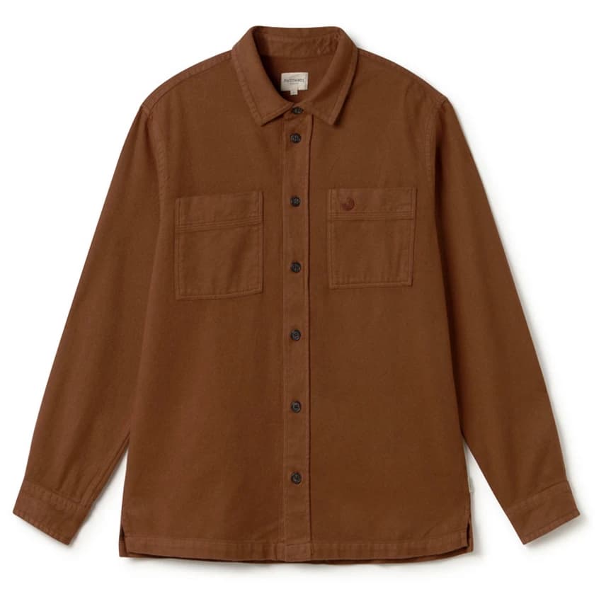 Мъжка риза с копчета TWOTHIRDS Taylor Shirt - Brown Sand