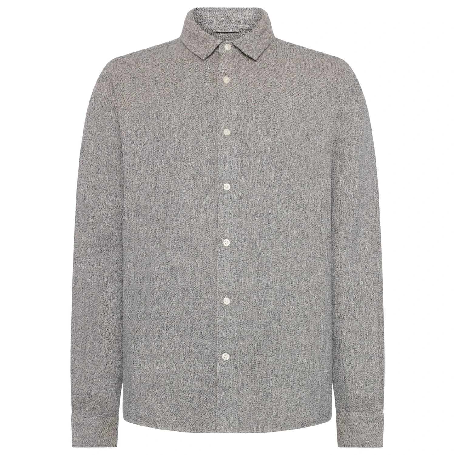 Мъжка риза с копчета KnowledgeCotton Apparel Regular Fit Dobby Look Shirt - Light Feather Gray