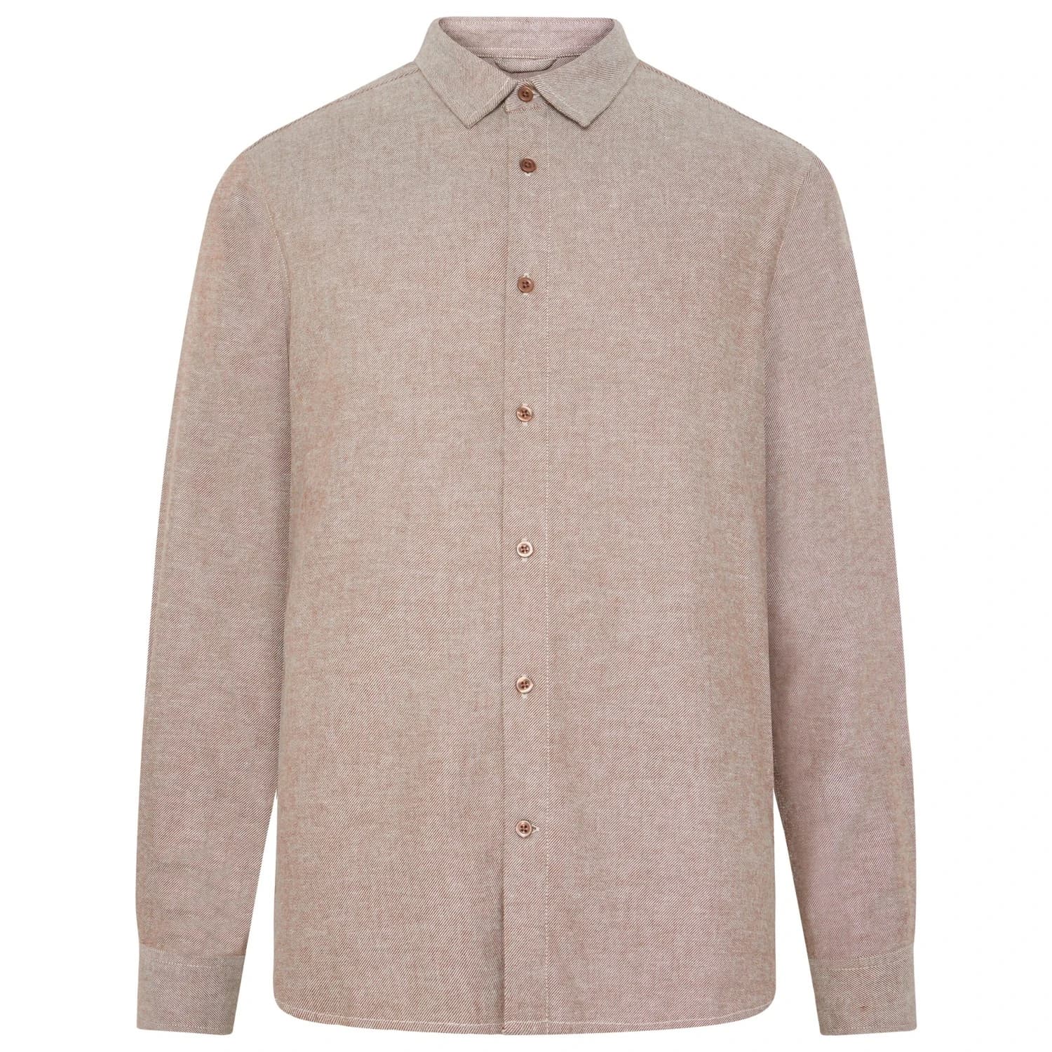 Мъжка риза с копчета Knowledgecotton apparel Regular Fit Heavy Twill Flannel Shirt - Demitasse Brown