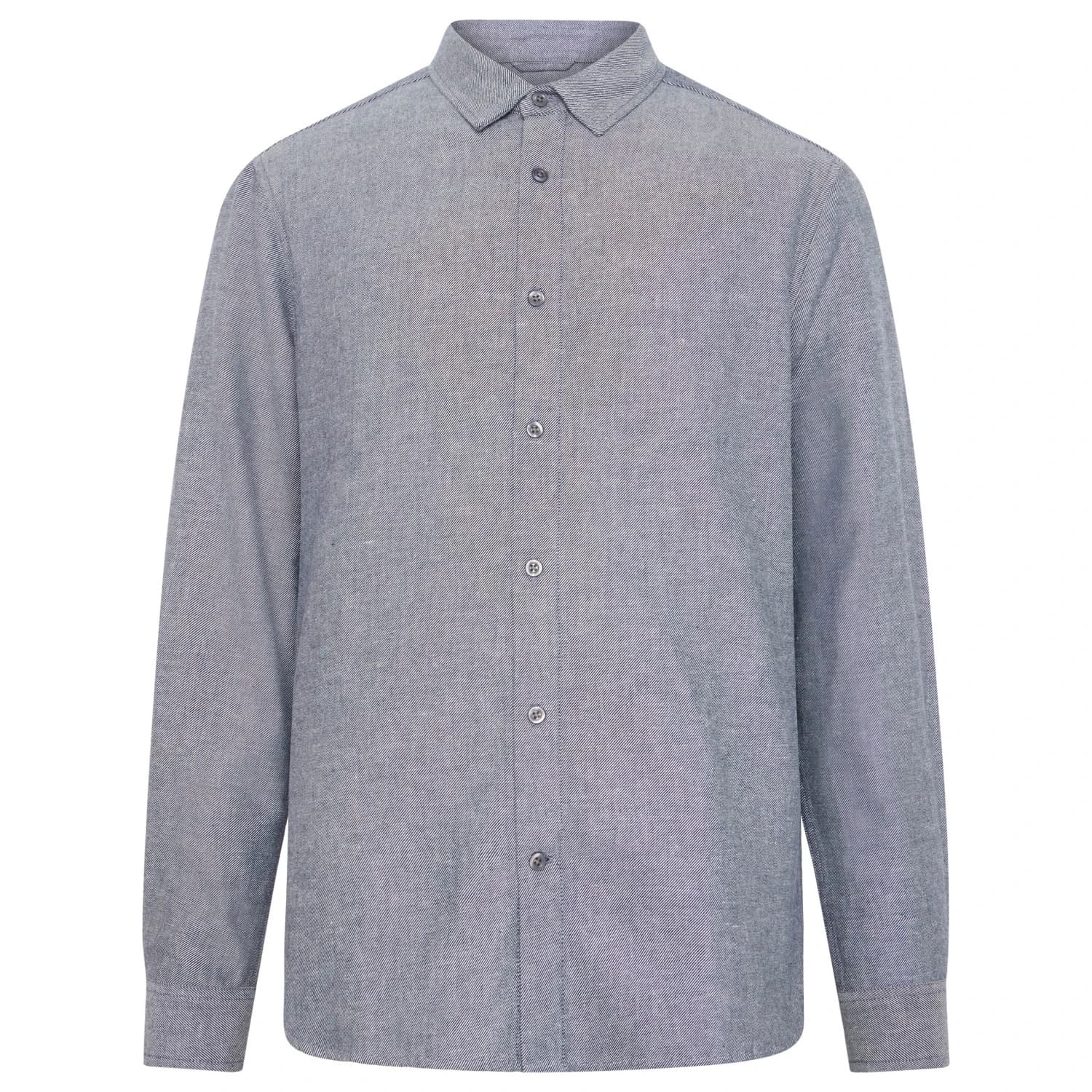 Мъжка риза с копчета Knowledgecotton apparel Regular Fit Heavy Twill Flannel Shirt - Night Sky