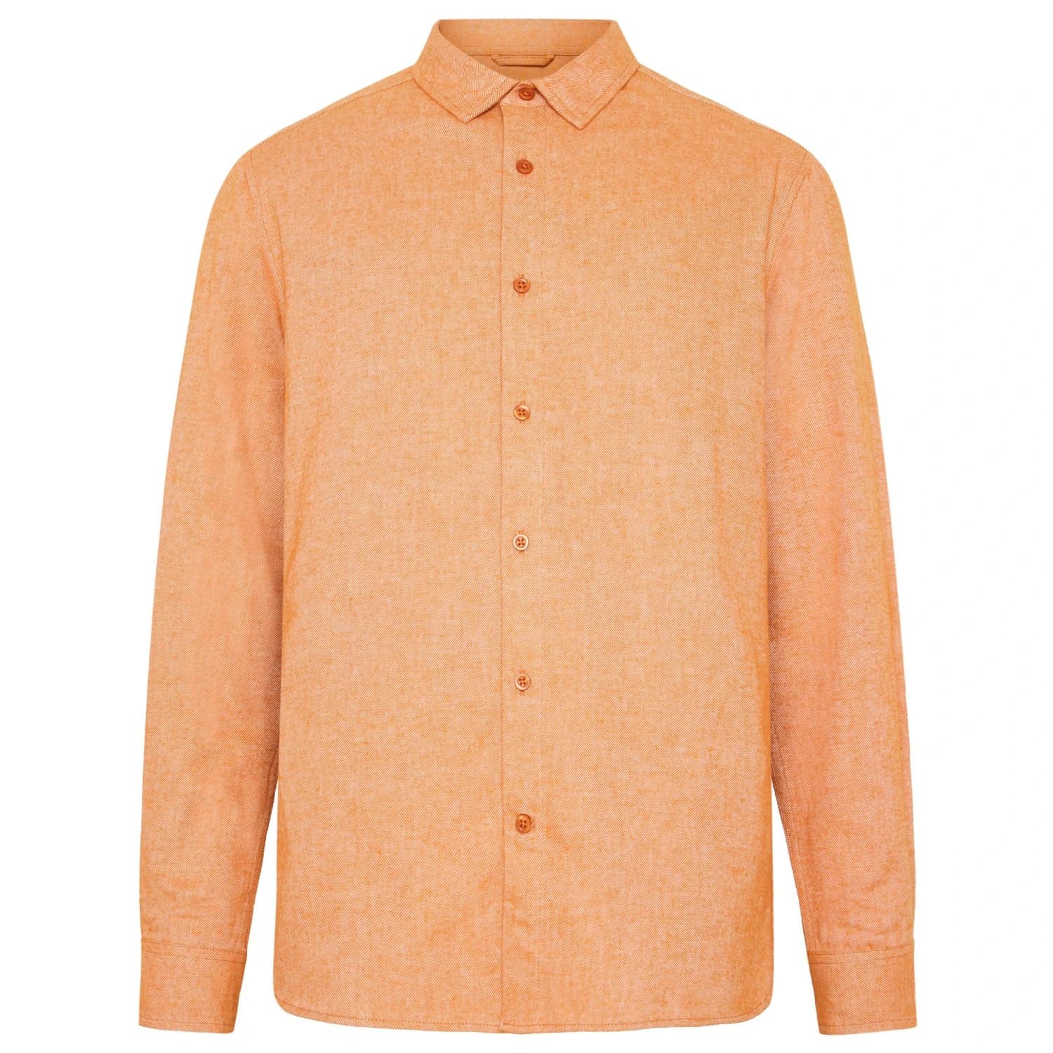 Мъжка риза с копчета KnowledgeCotton Apparel Regular Fit Heavy Twill Flannel Shirt - Pumpkin Spice