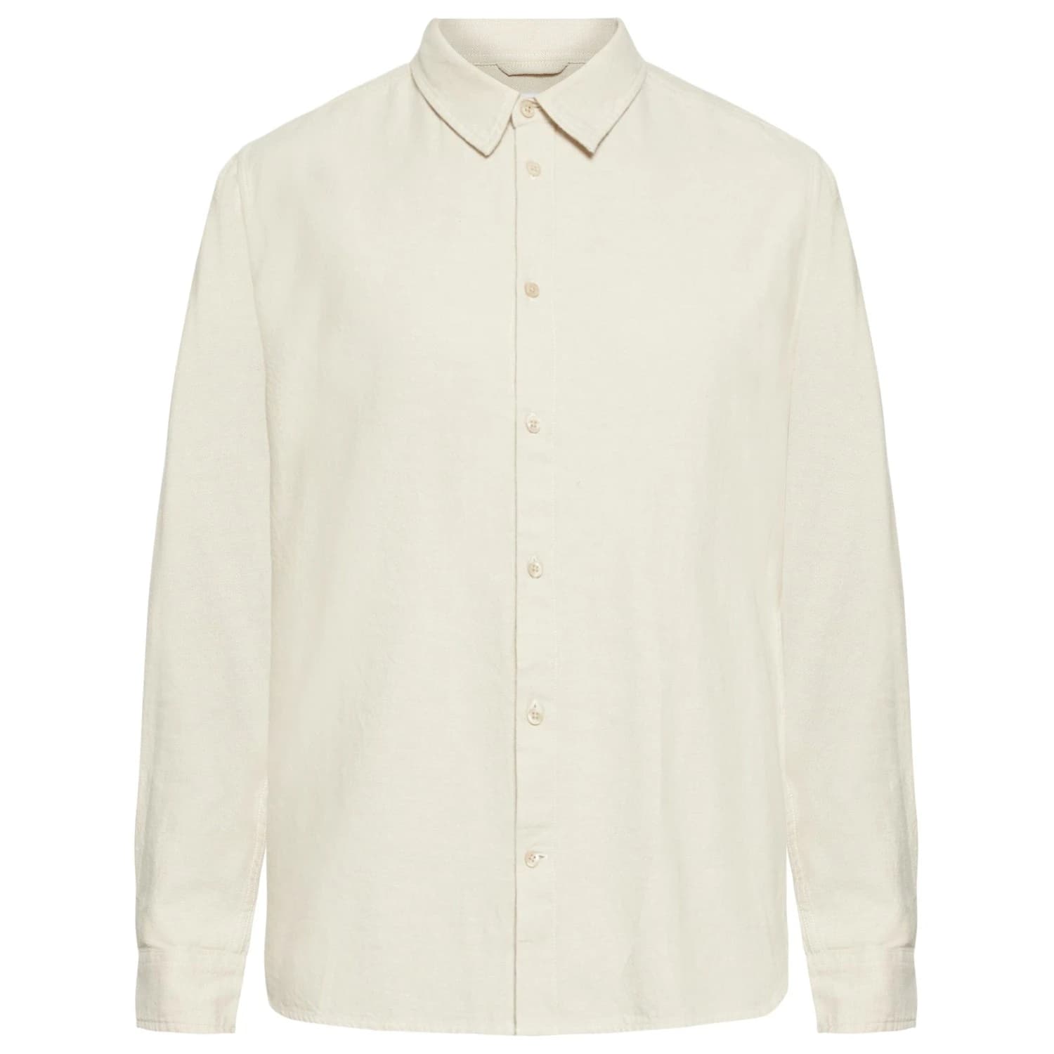 Мъжка риза с копчета Knowledgecotton apparel Regular Fit Heavy Twill Flannel Shirt - Light Feather Gray