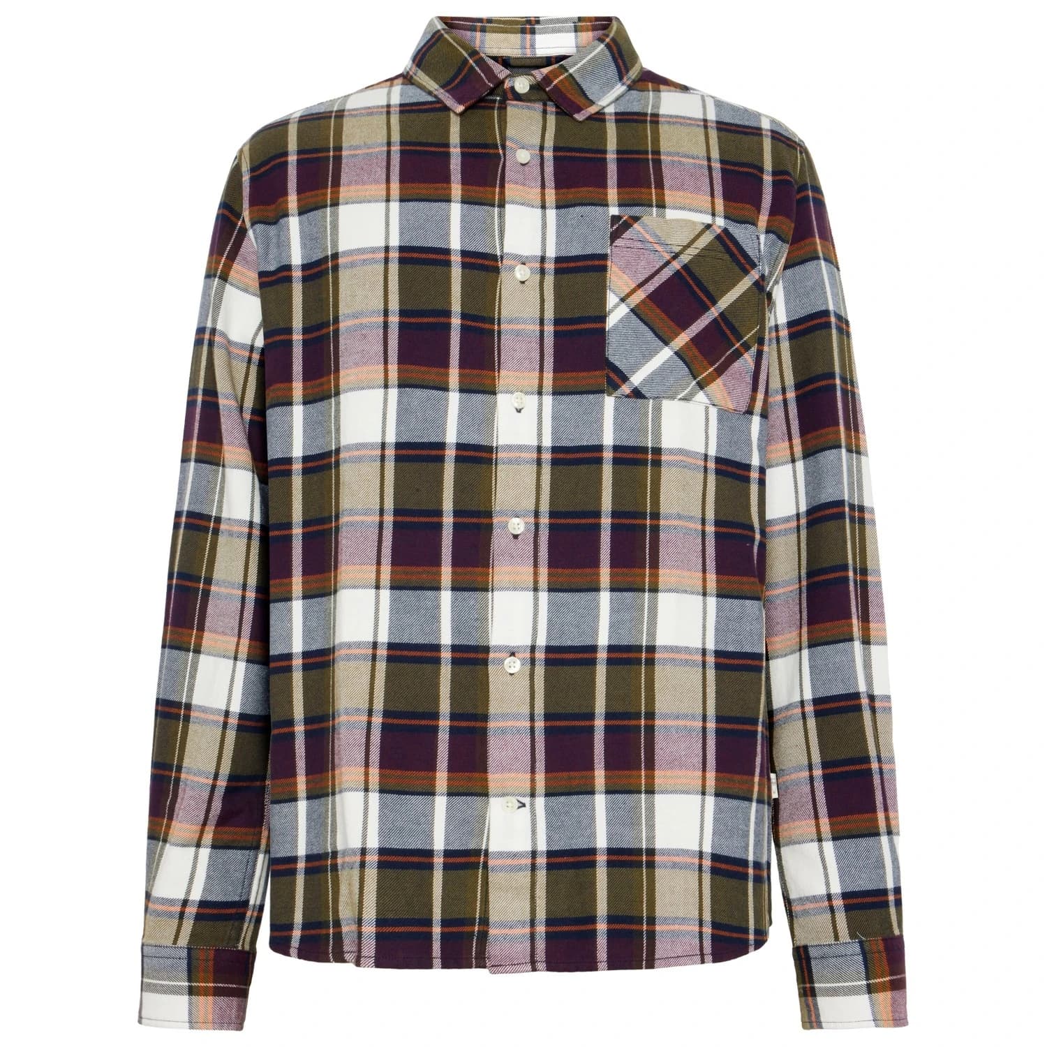 Мъжка риза с копчета KnowledgeCotton Apparel Regular Light Flannel Checkered Shirt - Blue Check