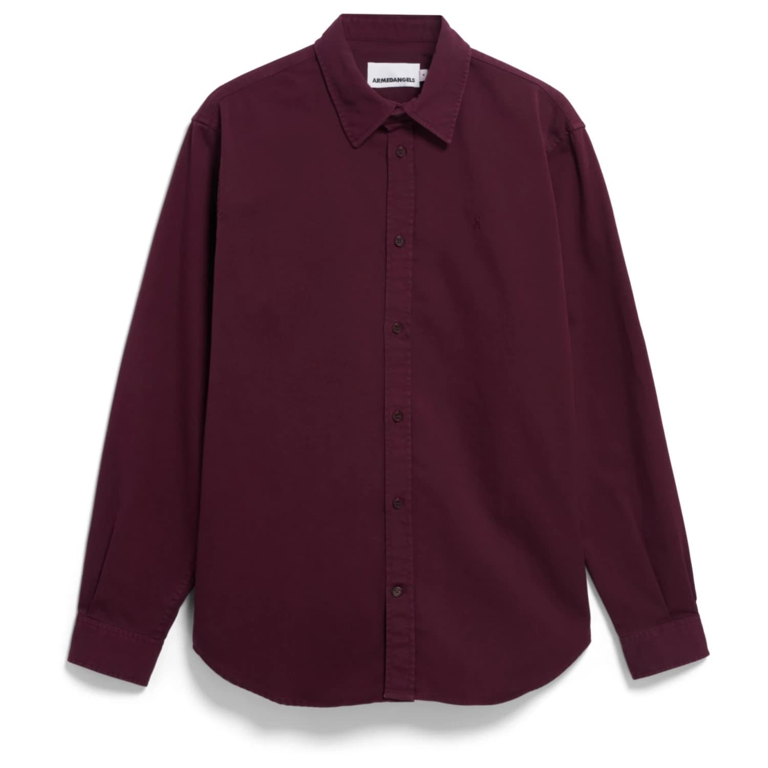 Мъжка риза с копчета Armedangels Giaalo GMT Dye Shirt - Dark Cranberry