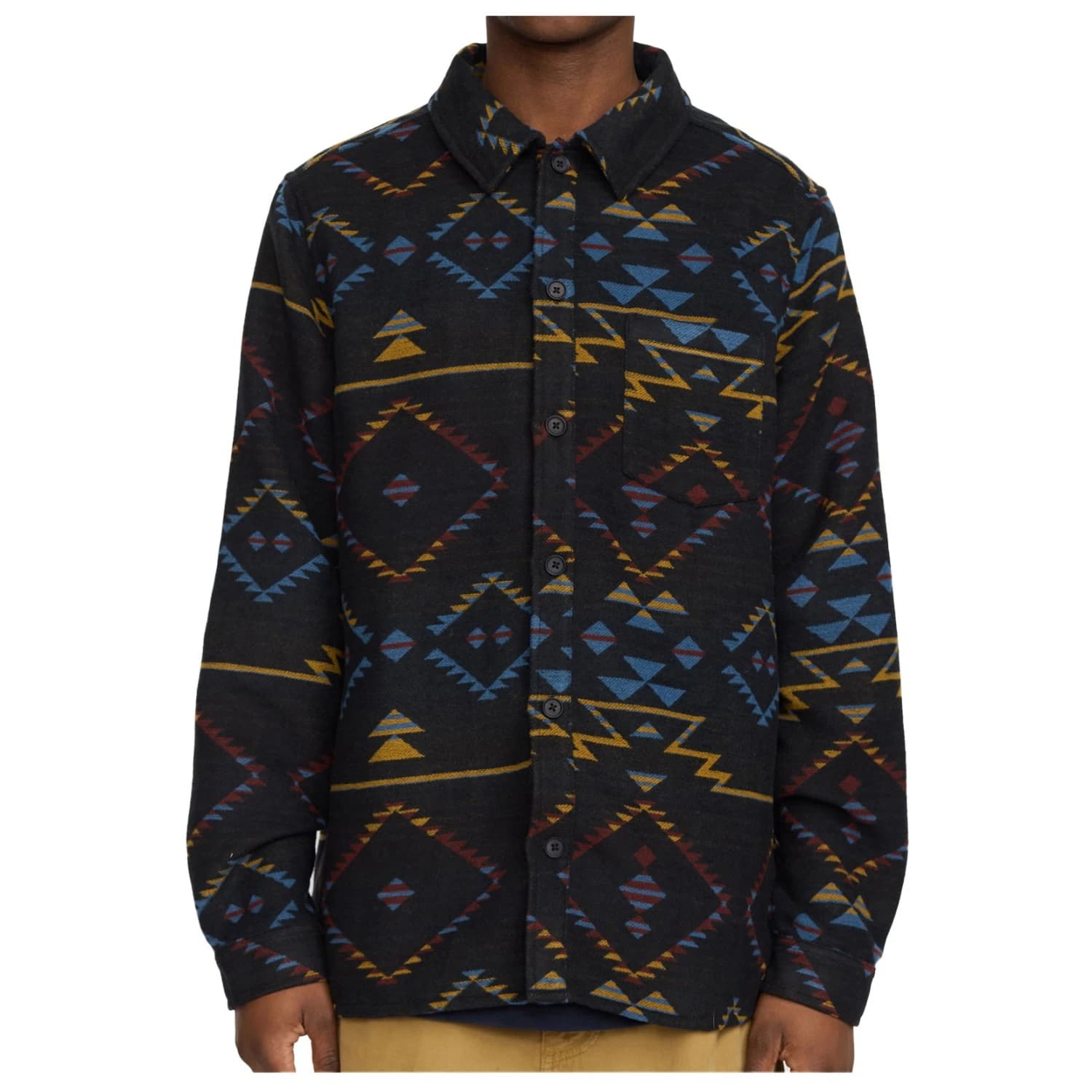 Мъжка риза с копчета Revolution Casual Shirt Aztec Shirt - Black