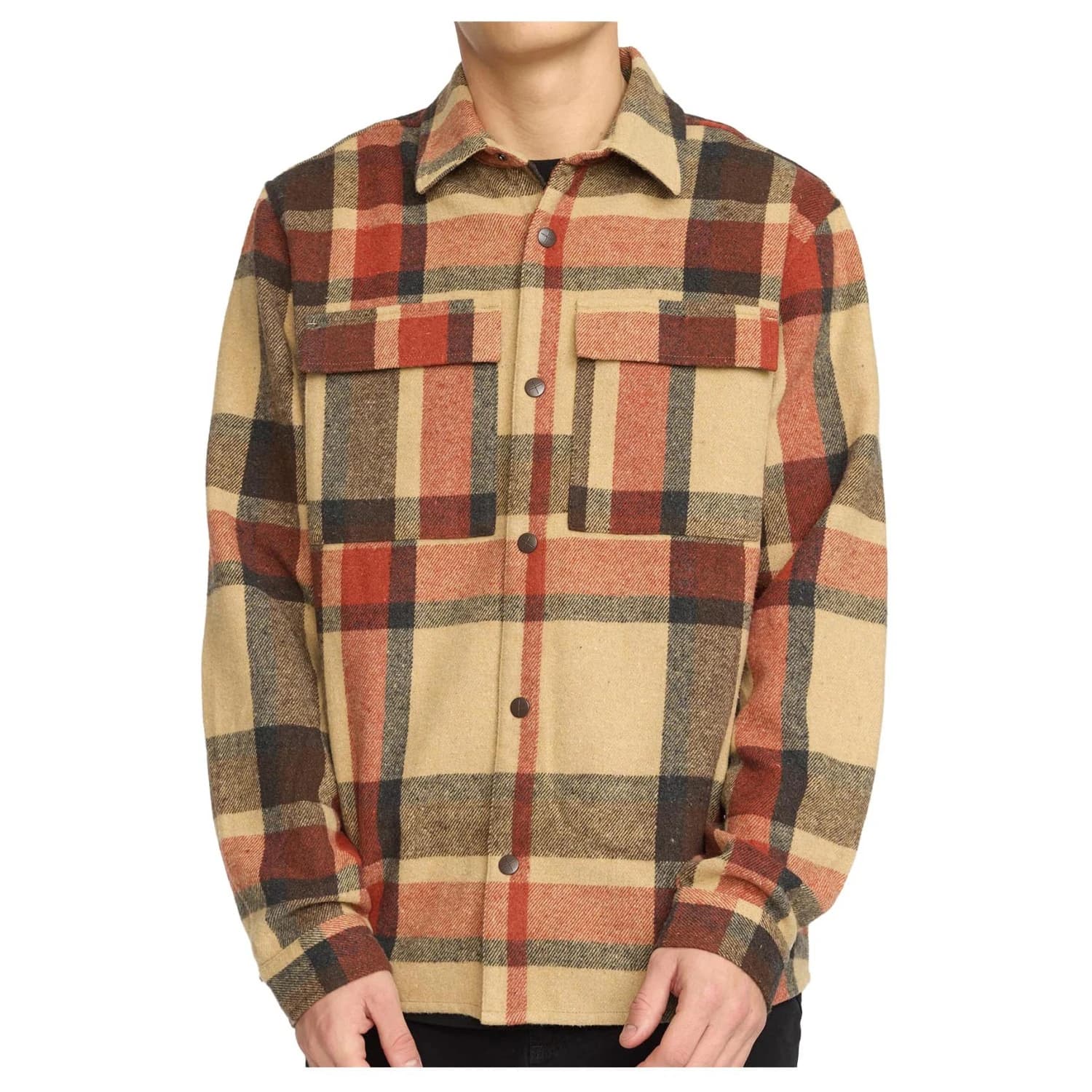 Мъжка риза с копчета Revolution Utility Shirt Checked Shirt - Brown
