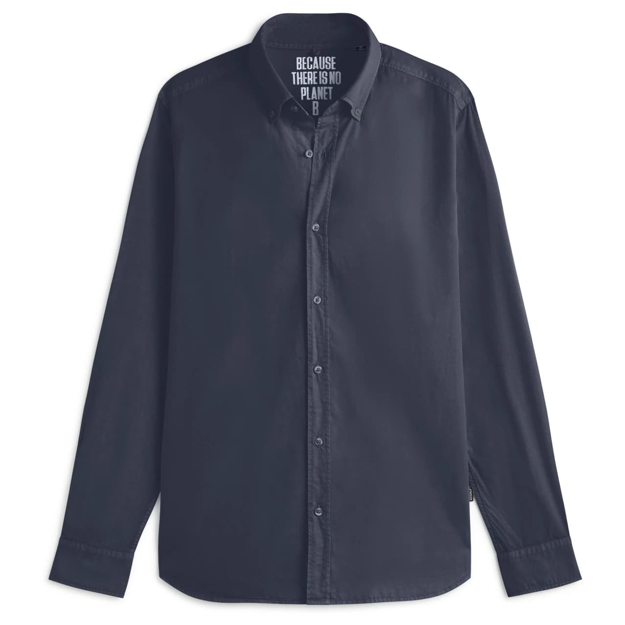 Мъжка риза с копчета Ecoalf Antejo Popelin Shirt - Deep Navy