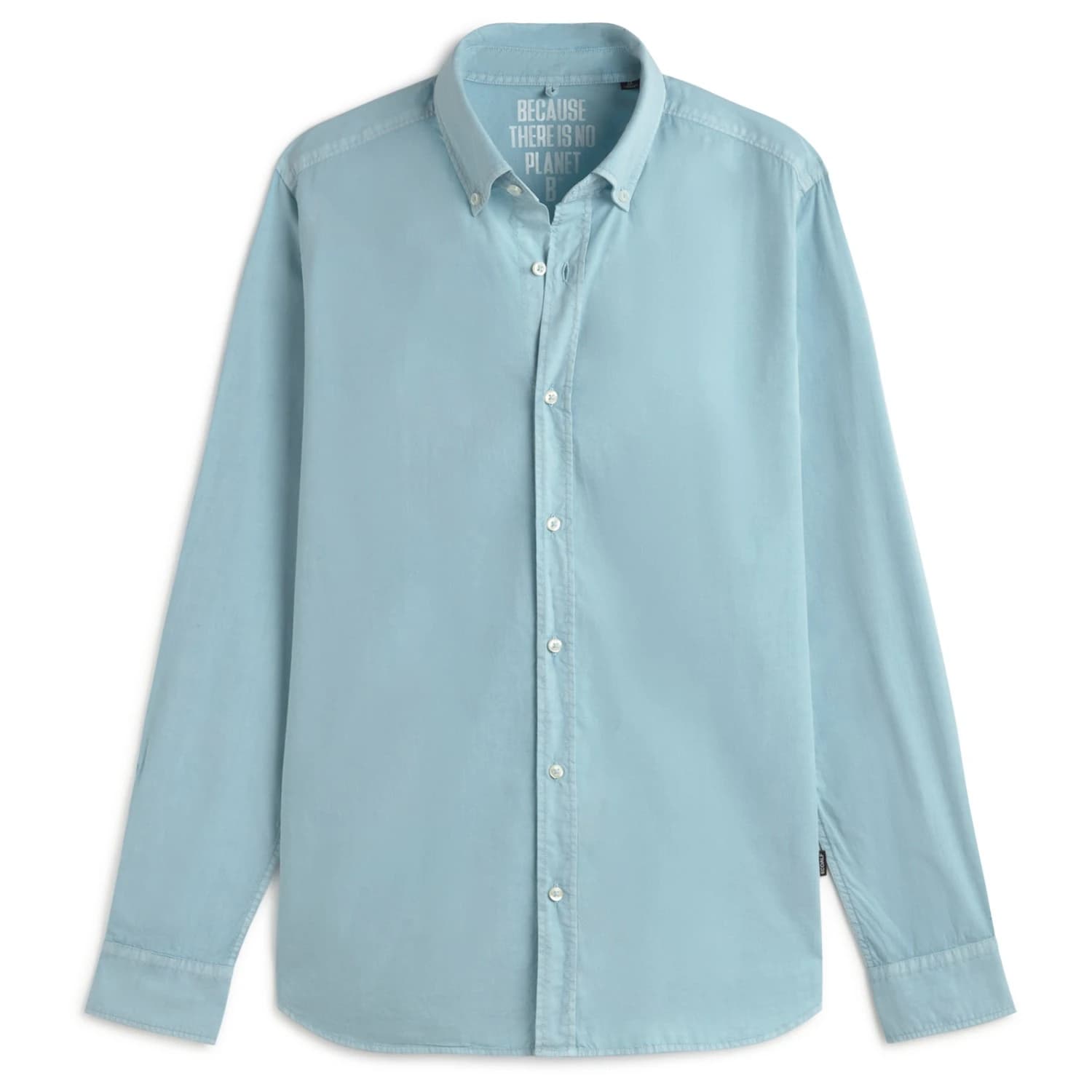 Мъжка риза с копчета Ecoalf Antejo Popelin Shirt - Ocean Blue