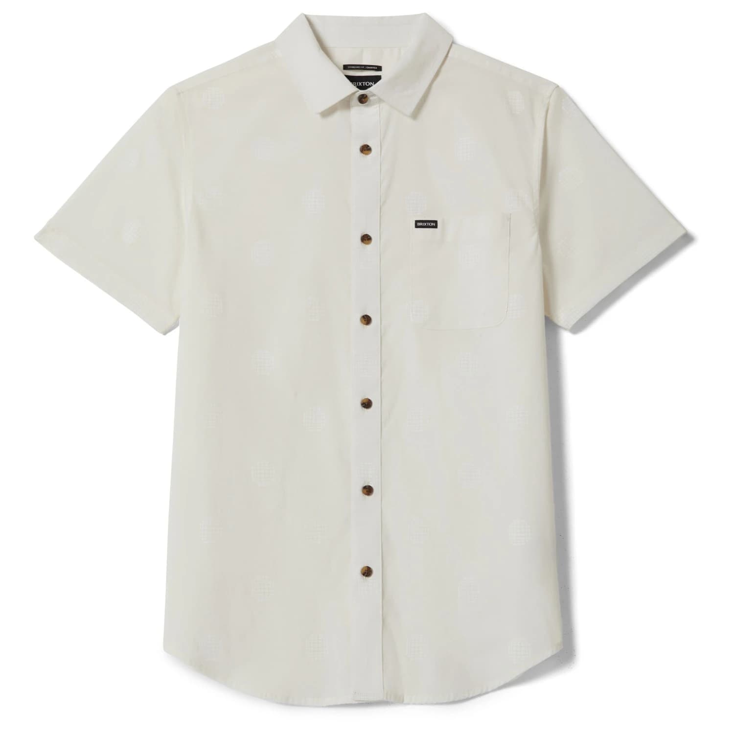 Мъжка риза с копчета Brixton Charter Print S/S Woven Shirt - Off White Geo