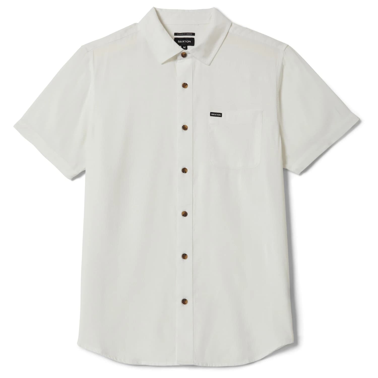 Мъжка риза с копчета Brixton Charter Slub S/S Woven Shirt - Off White