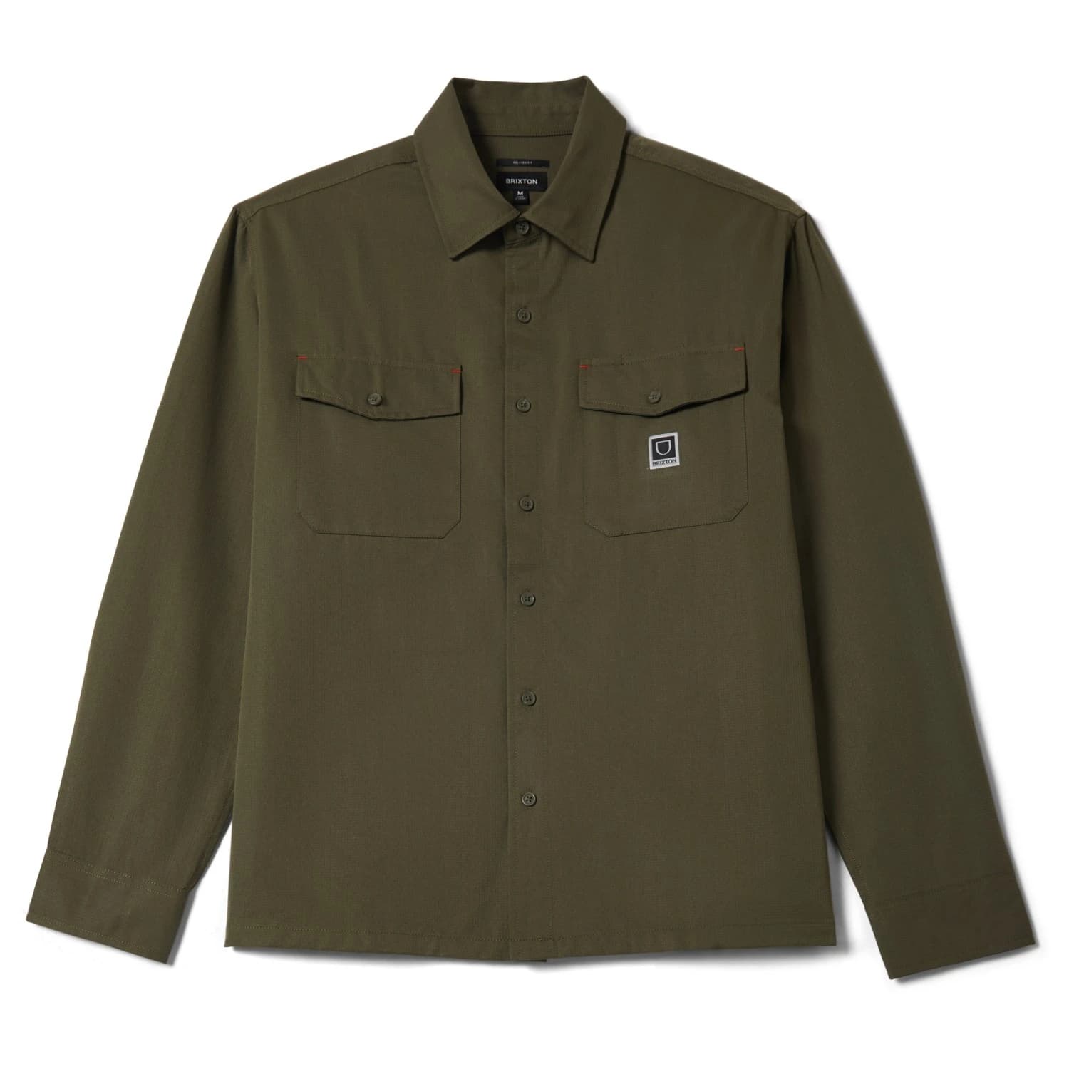 Мъжка риза с копчета Brixton Journey Lightweight L/S Woven Shirt - Dark Olive