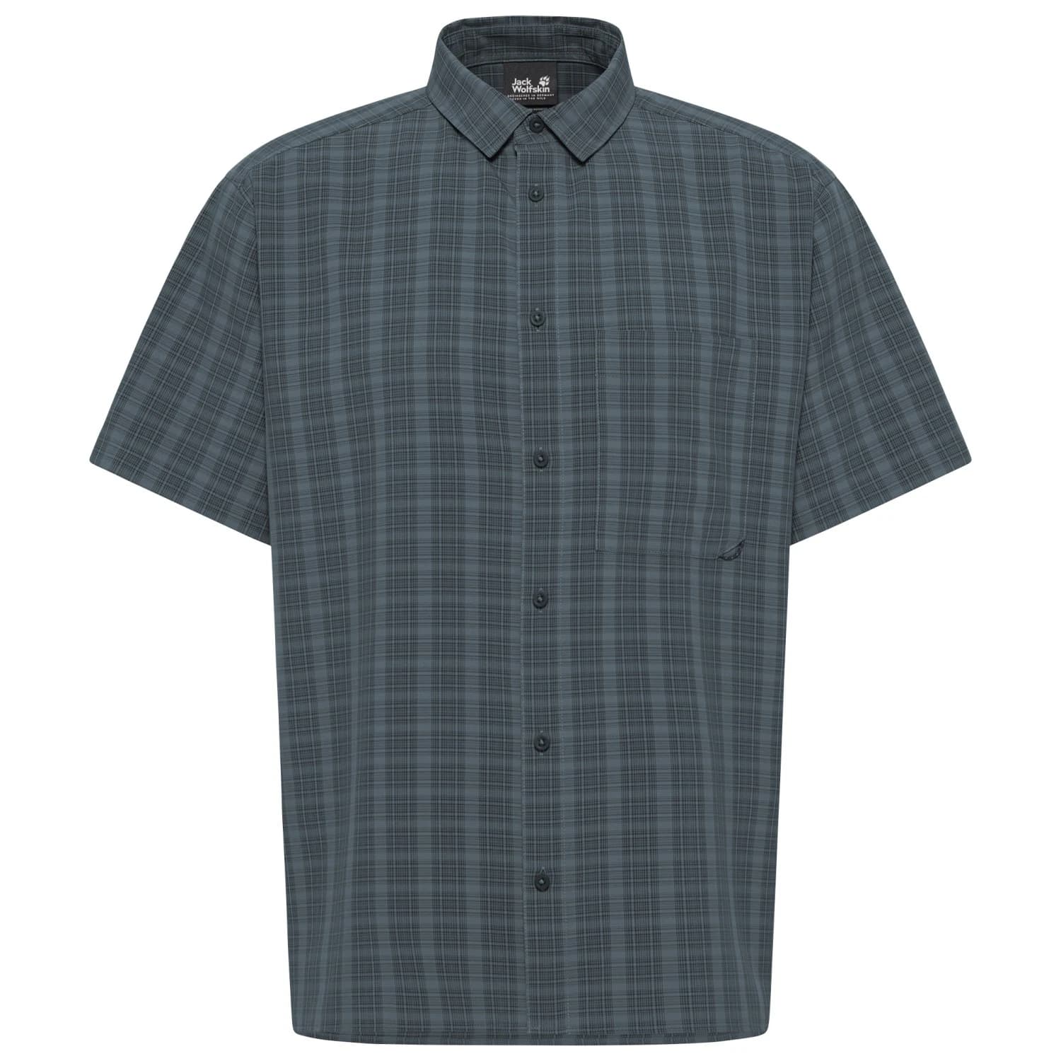 Мъжка риза с копчета Jack Wolfskin Meseta Shirt - Check Dark Navy