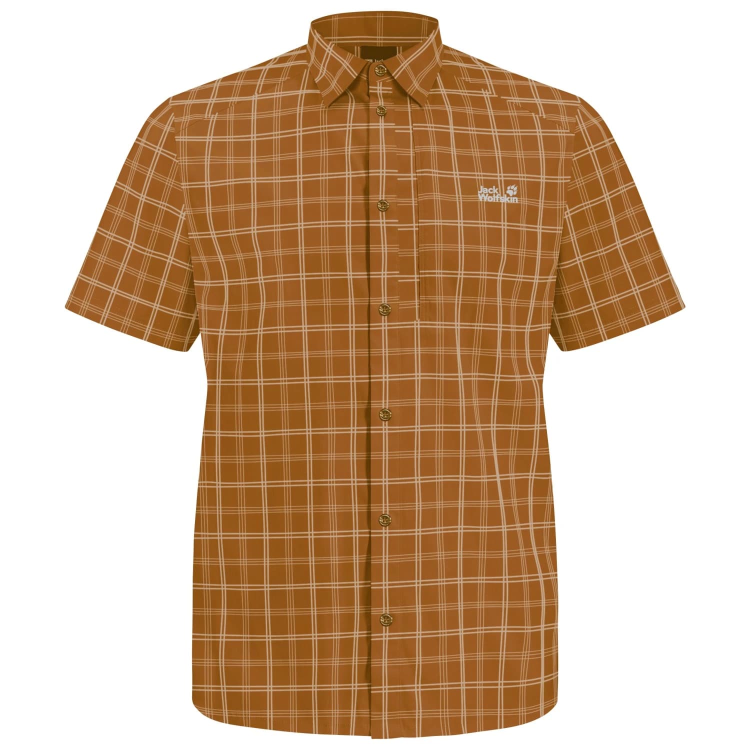 Мъжка риза с копчета Jack Wolfskin Norbo S/S Shirt - Check Autumn Leaves