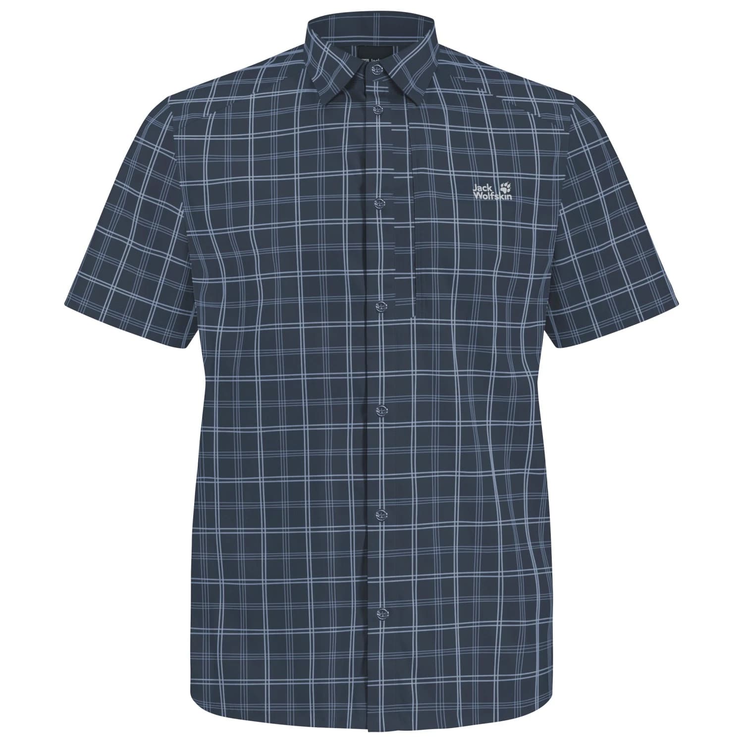 Мъжка риза с копчета Jack Wolfskin Norbo S/S Shirt - Check Midnight Sky