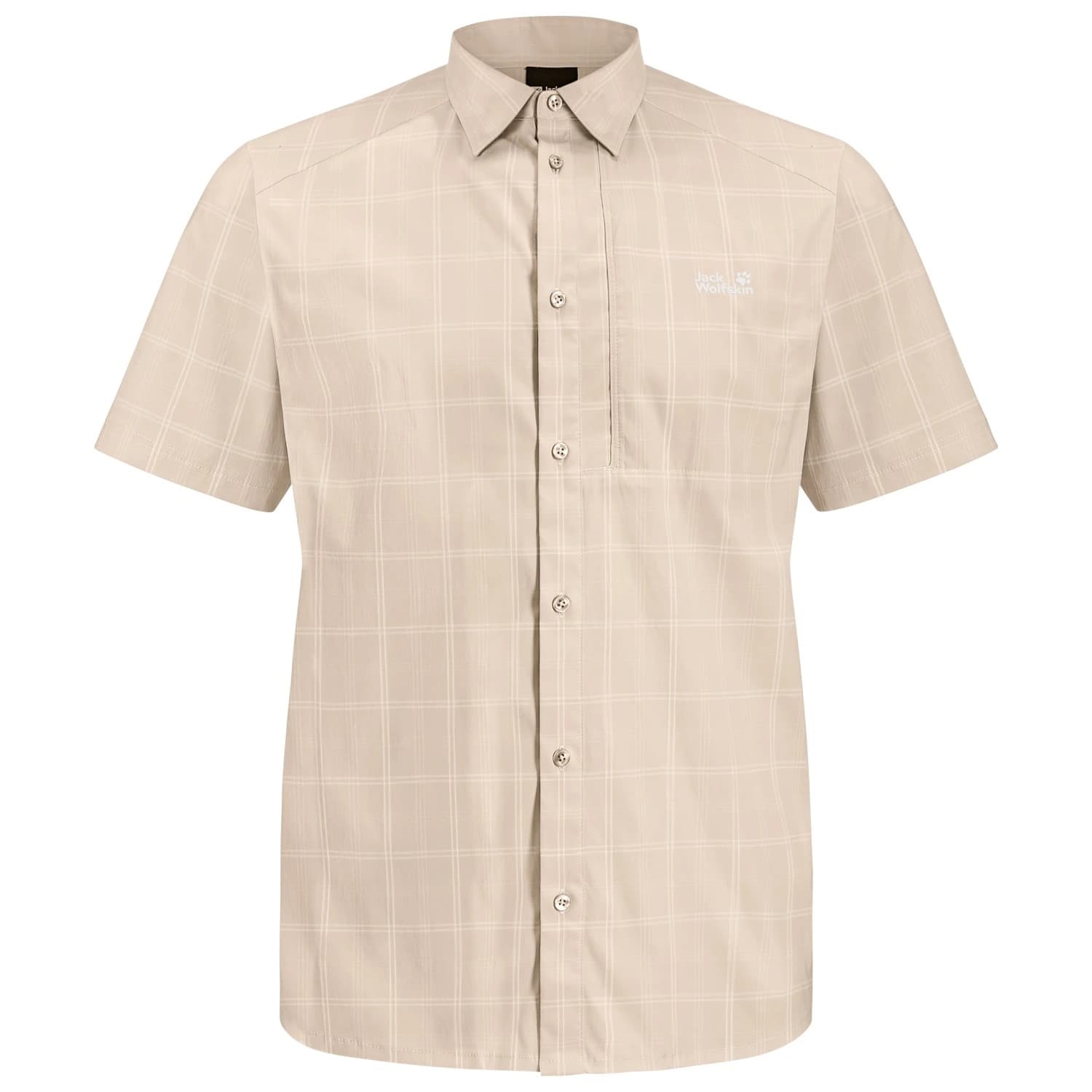 Мъжка риза с копчета Jack Wolfskin Norbo S/S Shirt - Check Oyster