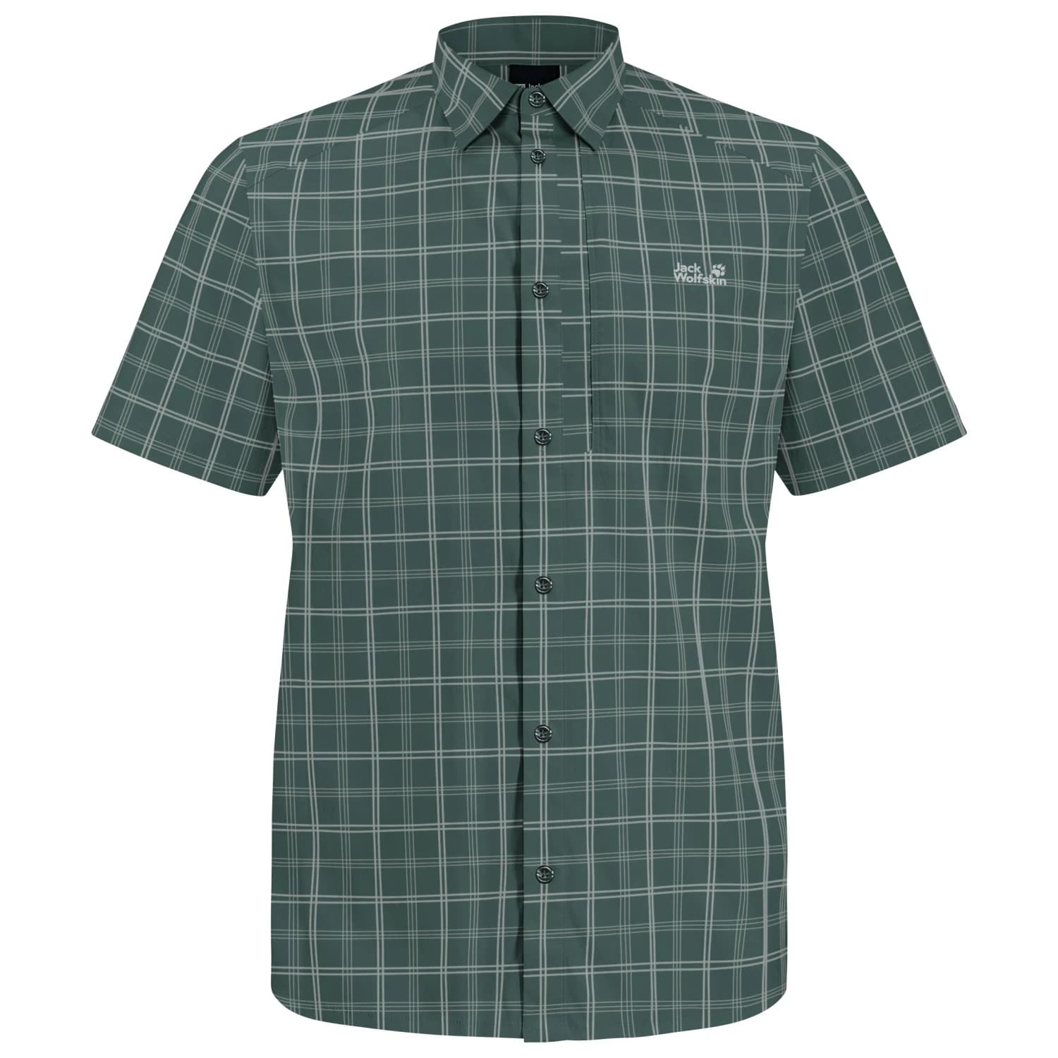 Мъжка риза с копчета Jack Wolfskin Norbo S/S Shirt - Check Sago Palm