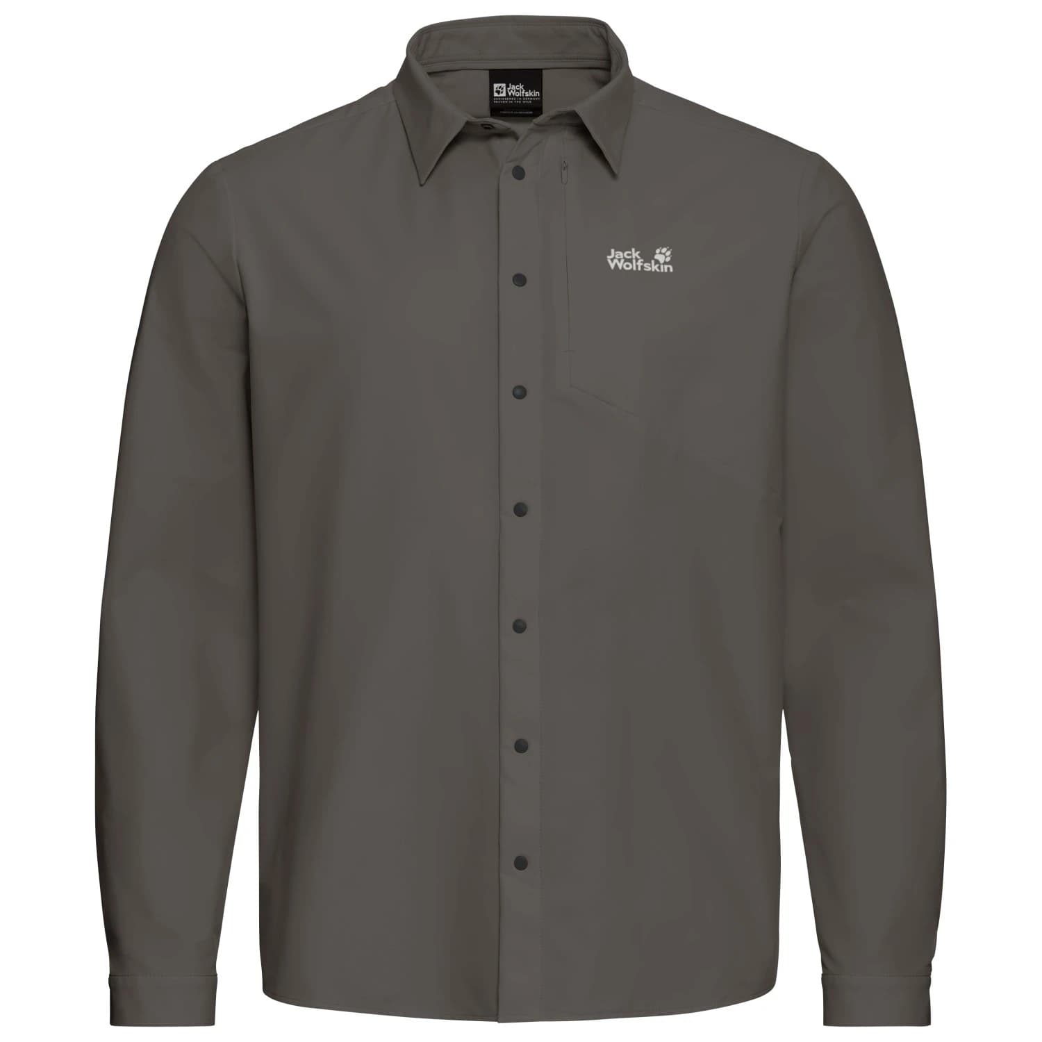Мъжка риза с копчета Jack Wolfskin Prelight Suncool L/S Shirt - Flint